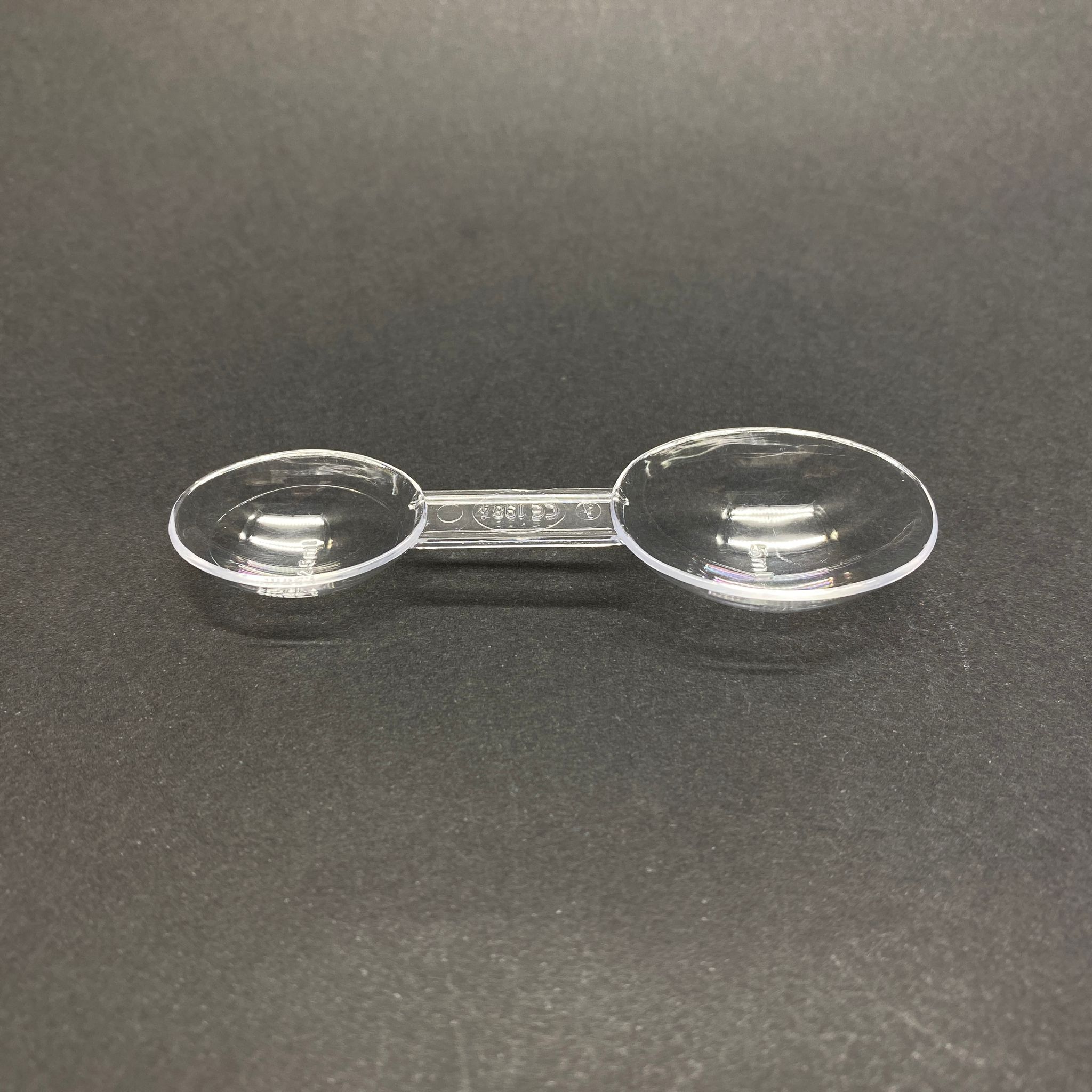 PLASTİK ÖLÇEK KAŞIK - ÇİFTLİ - 2,5 ML / 5 ML - ÖLÇÜ KAŞIĞI - ŞURUP KAŞIĞI - KRİSTAL ŞEFFAF