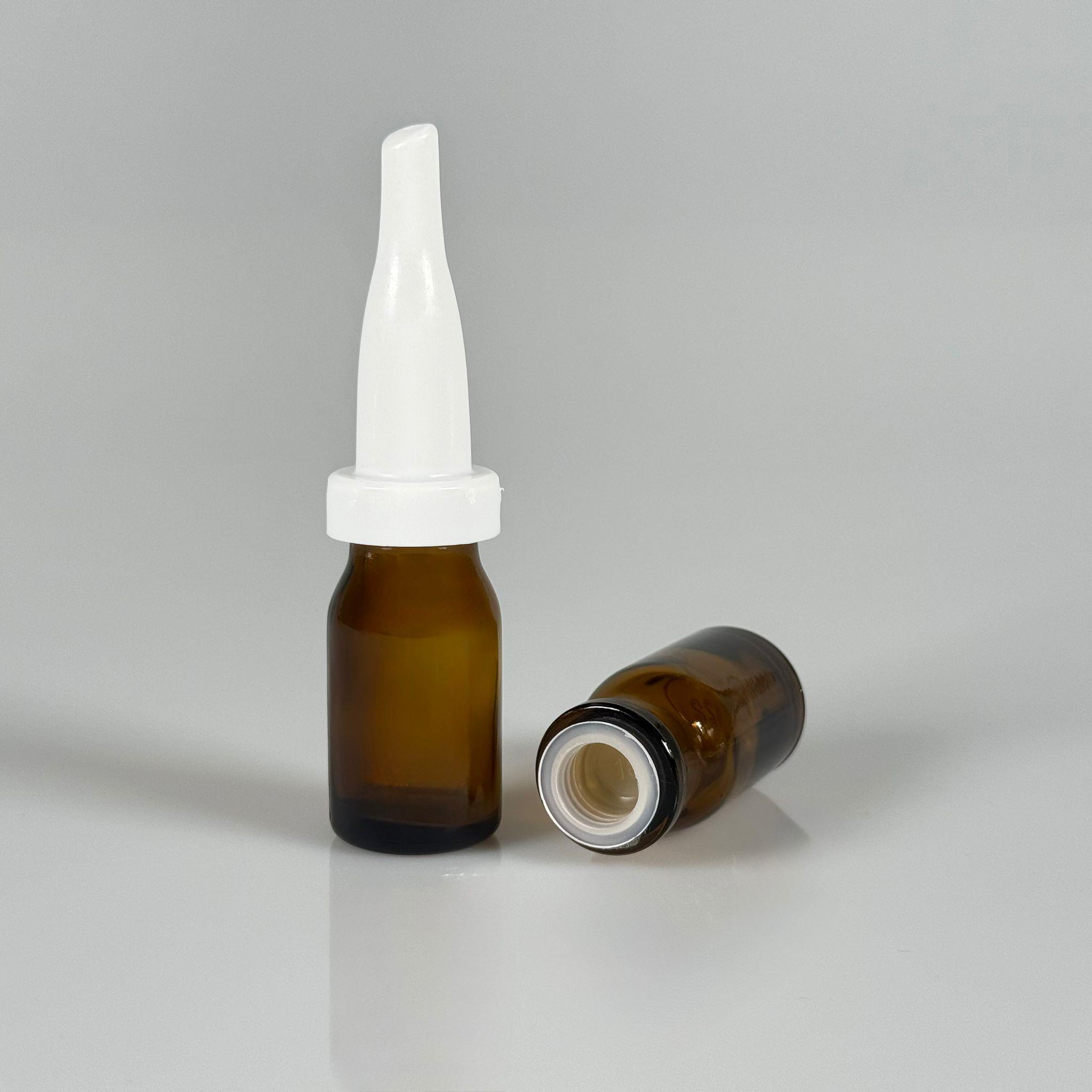 8 CC AMBER KAHVERENGİ CAM PENİSİLİN FLAKON ŞİŞE - 8 ML CAM ŞİŞE + ÜSTTEN DAMLALIKLI KAPAK + İÇ TIPA