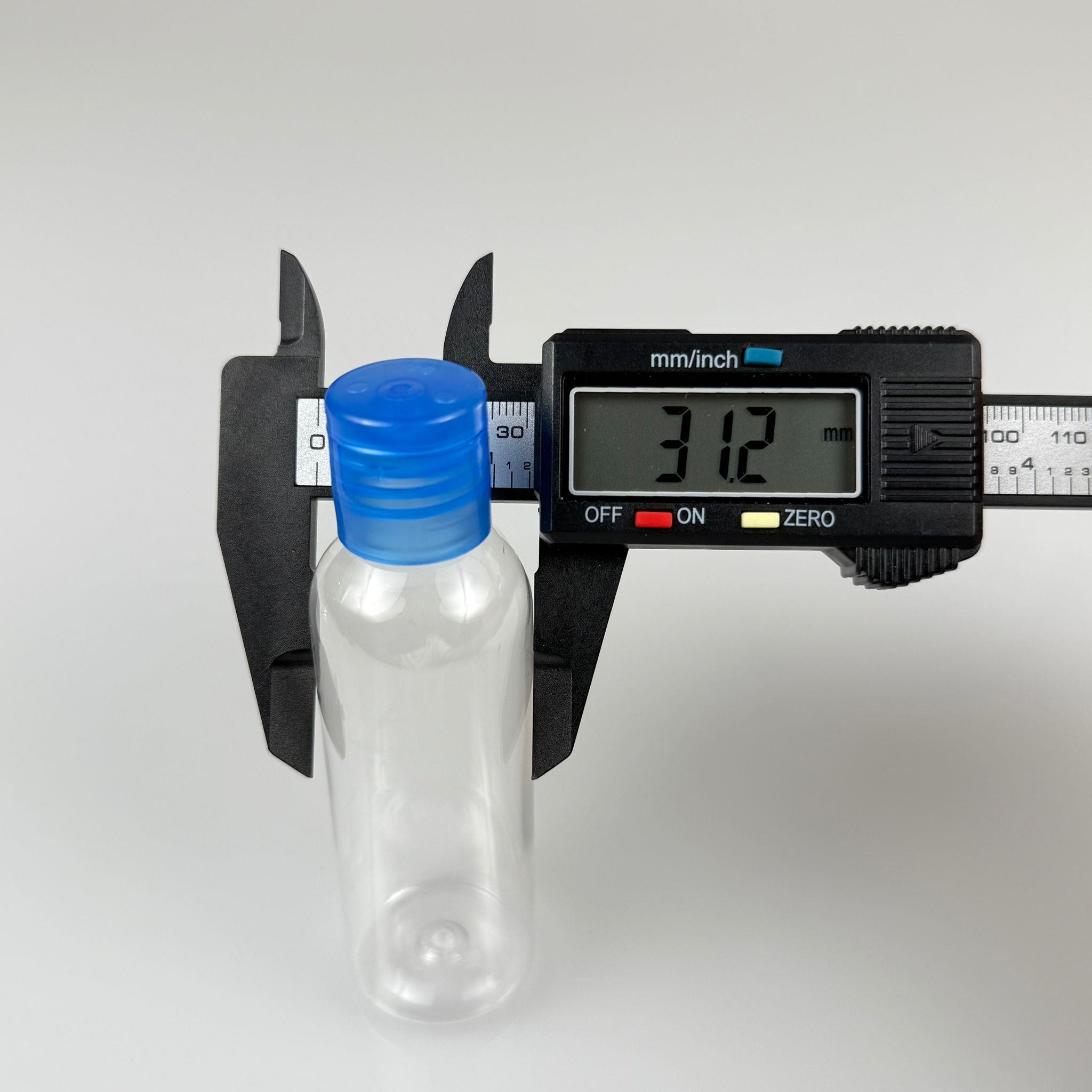 50 CC SİLİNDİR PET ŞİŞE + MAVİ FLİPTOP KAPAK - 50 ML PROMOSYON KOLONYA İÇİN BOŞ ŞİŞE