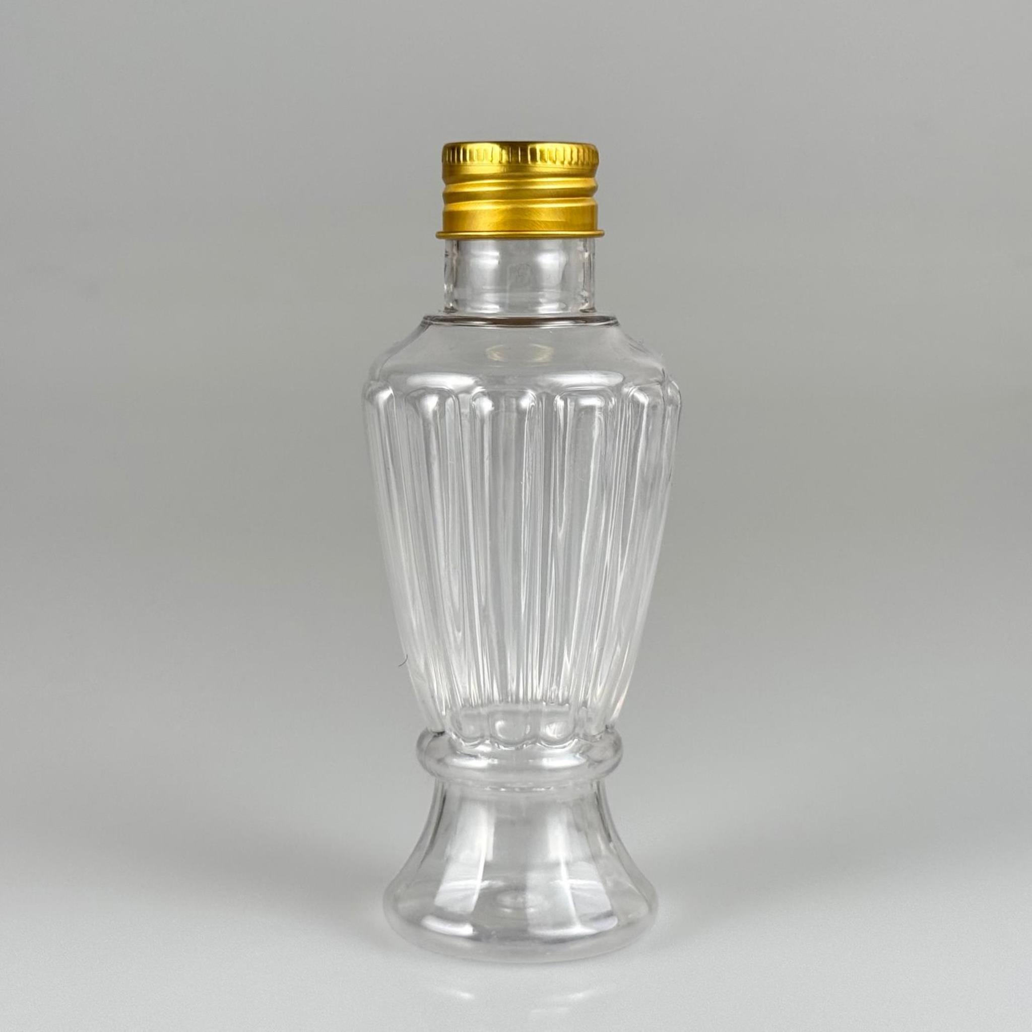 100 CC CAMPET VAZO HÜRREM ŞİŞE (24 AĞIZ) + KÖPÜK CONTALI GOLD METAL ALÜMİNYUM KAPAKLI TAKIM - 100 ML KAPAKLI PLASTİK ŞİŞELER