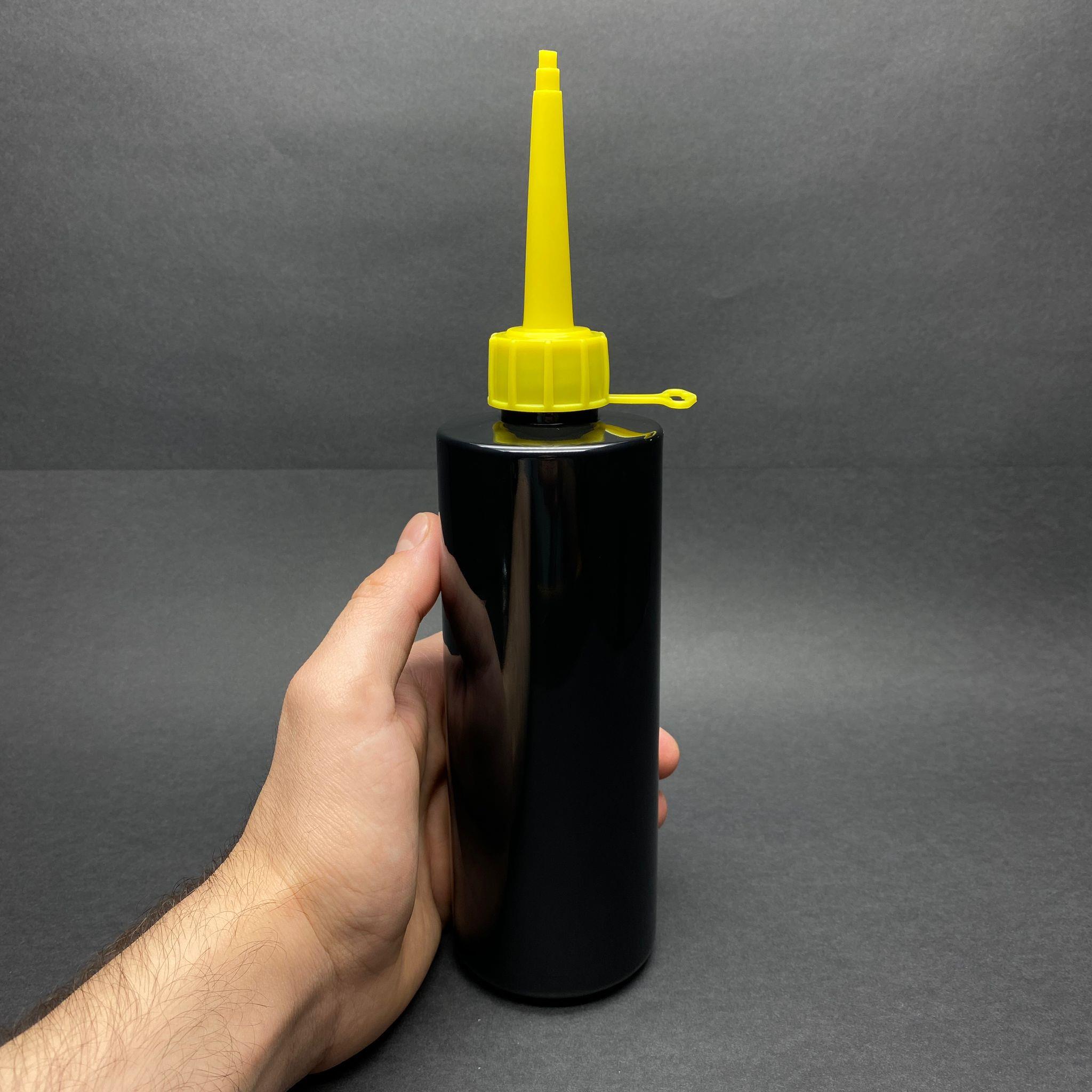 400 CC SİYAH PLASTİK ŞİŞE - SARI AKITICILI KAPAKLI - 400 ML SİYAH BOŞ PET ŞİŞE