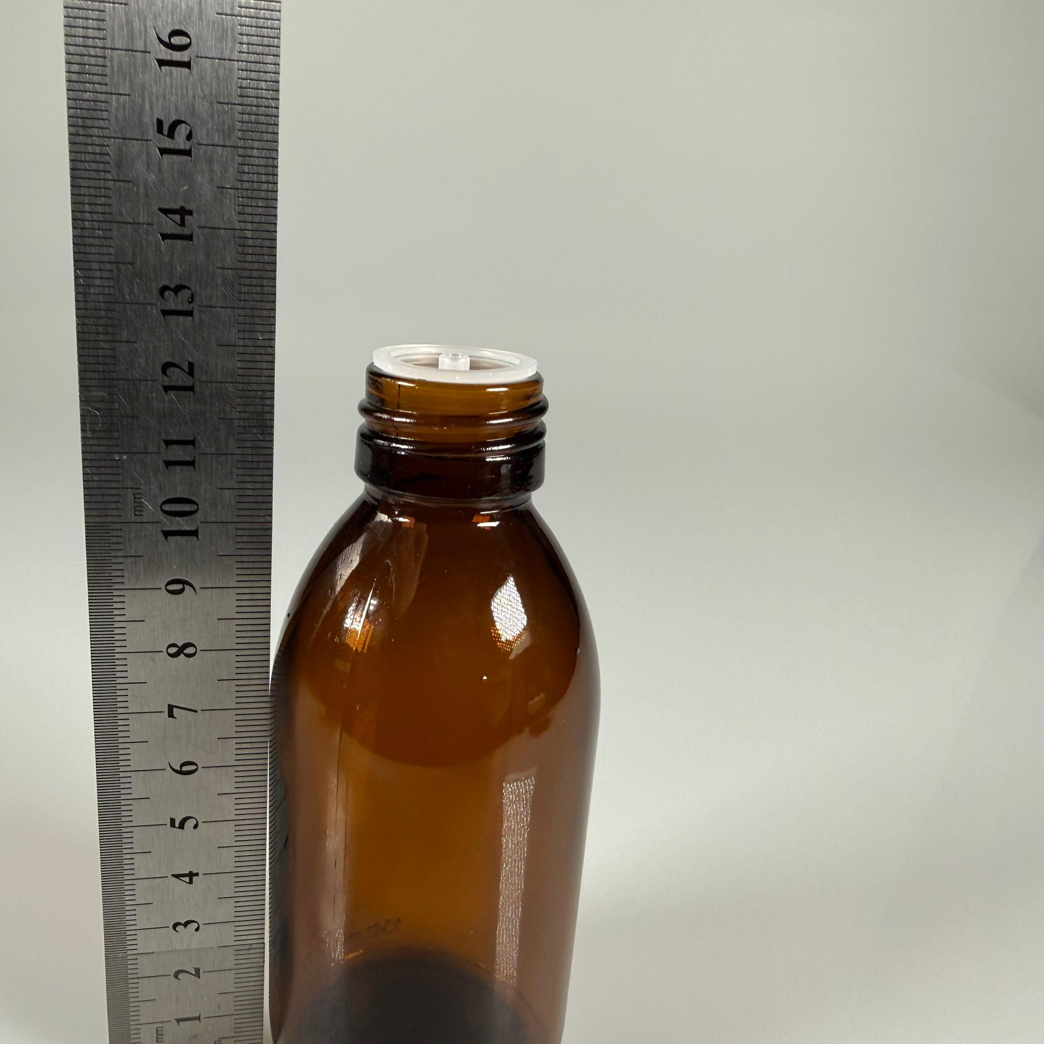 150 ML DOLUMU KOLAY, GENİŞ AĞIZLI İÇTEN DAMLALIKLI ŞİŞE (28 MM AĞIZ)  - 150 CC BEYAZ CONTALI KAPAKLI İÇTEN DAMLALIKLI CAM ECZA ŞİŞESİ - AMBER KAHVERENGİ