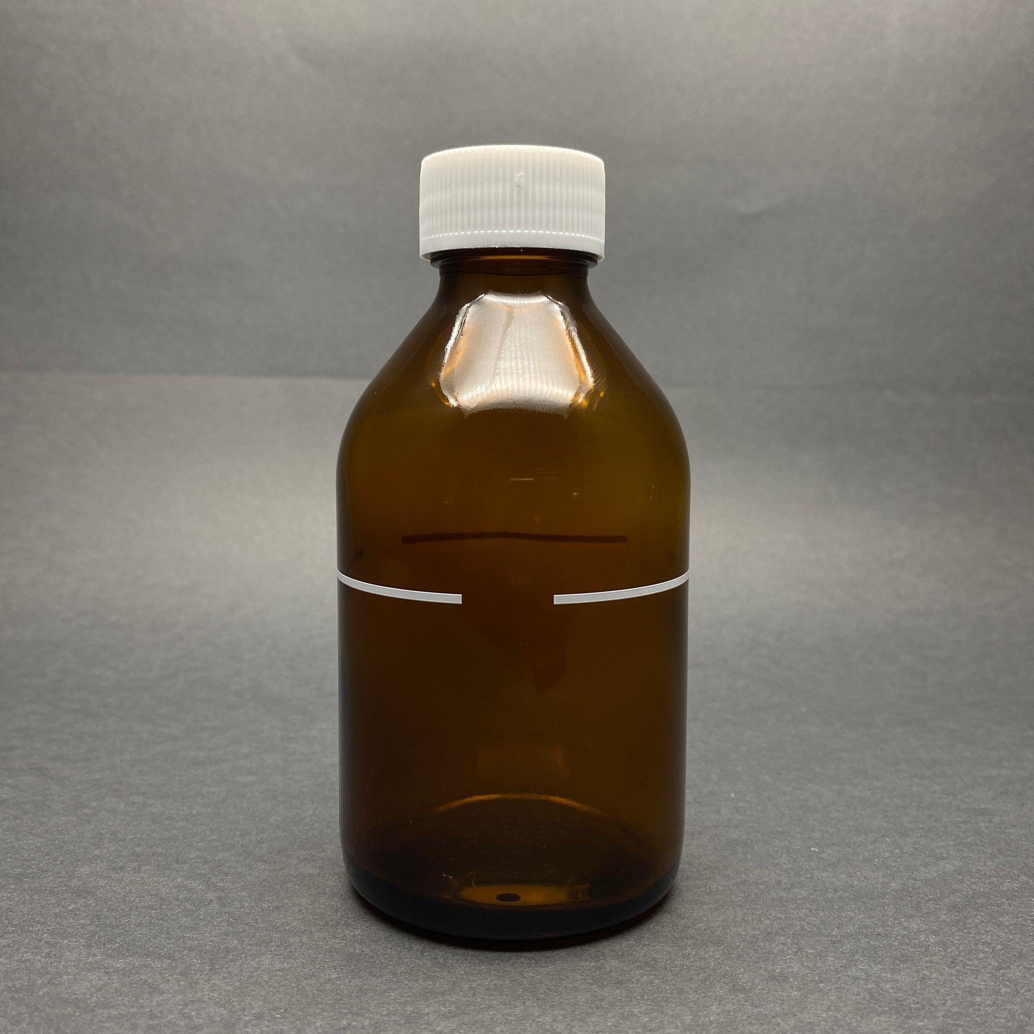 250 CC AMBER ÇİZGİLİ MODEL CAM ŞİŞE - BEYAZ PLASTİK KAPAKLI - 250 ML KAHVERENGİ BOŞ ŞURUP ŞİŞESİ (AĞIZ ÇAPI 31 MM)