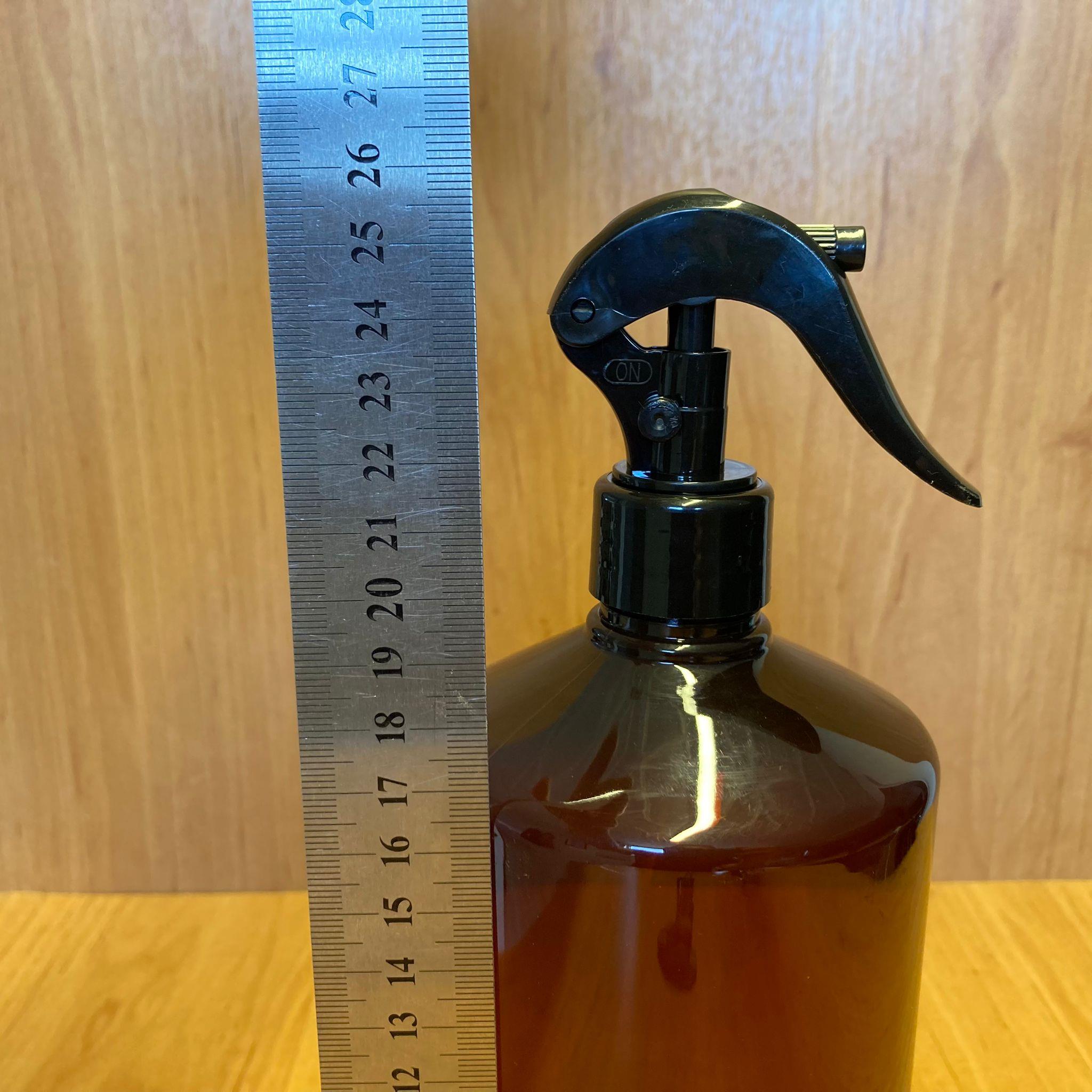 1000 CC AMBER PLASTİK ŞİŞE - SİYAH TRİGER SPREYLİ - 1000 ML KAHVERENGİ BOŞ PLASTİK ŞİŞE - KALIN (45 GR)