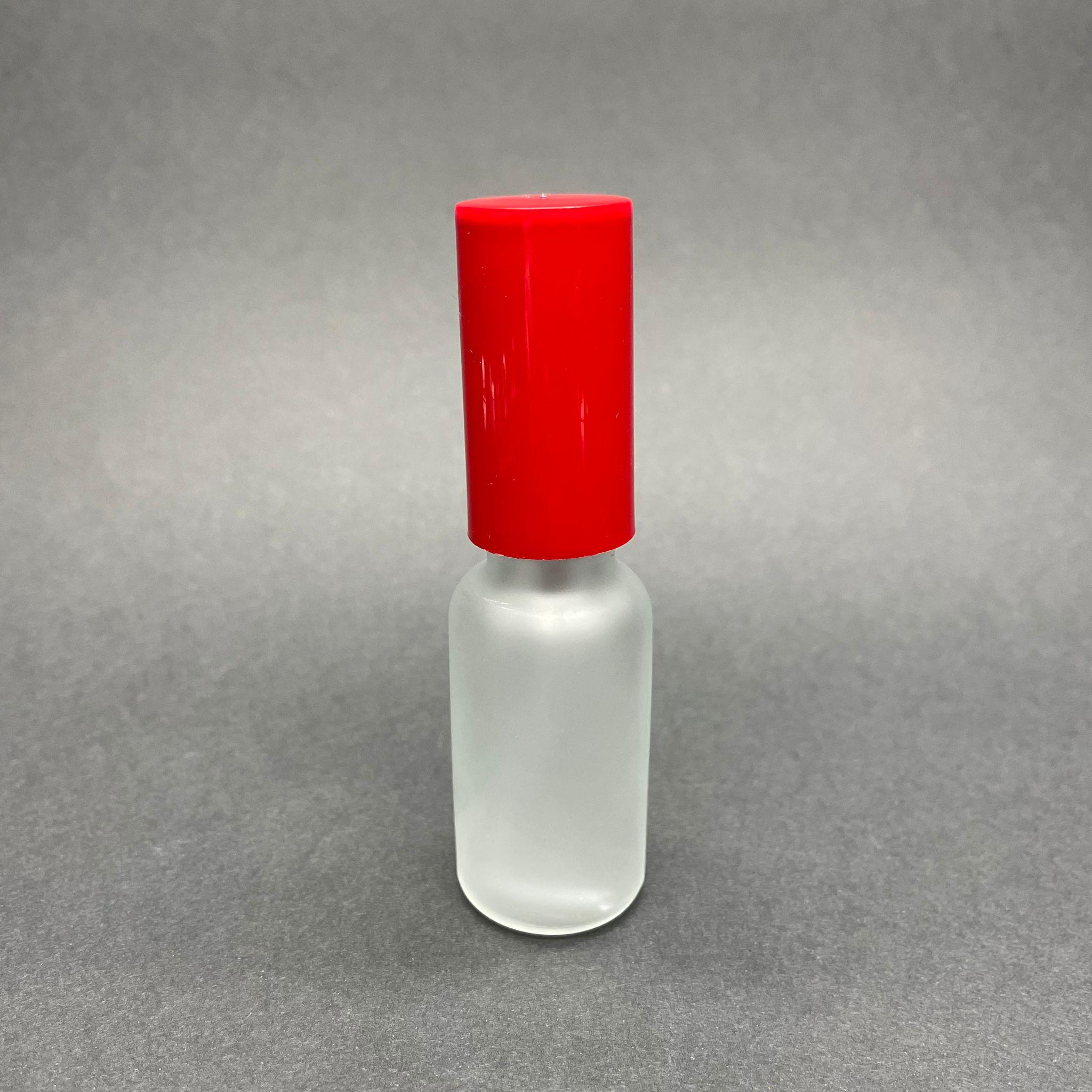 20 CC BUZLU CAM ŞİŞE - KIRMIZI PLASTİK KAPAK - BEYAZ SPREYLİ - 20 ML PARFÜM ŞİŞESİ