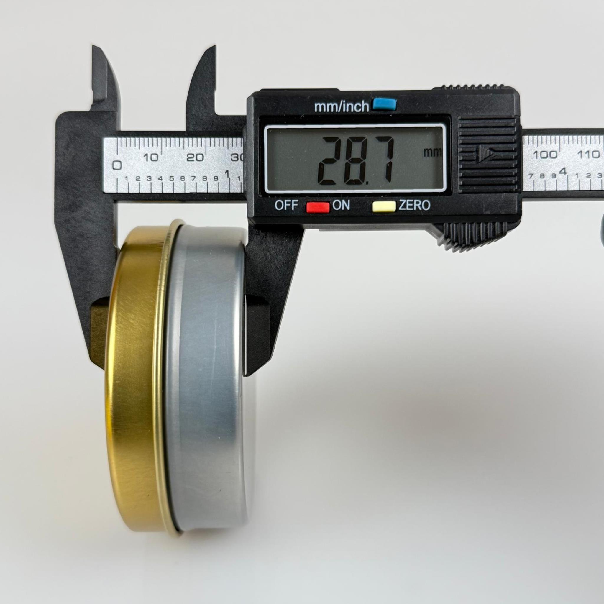 100 CC TENEKE KUTU - GÜMÜŞ - GOLD KAPAKLI - METAL AMBALAJ - MUM TENEKESİ 77 X 28 MM