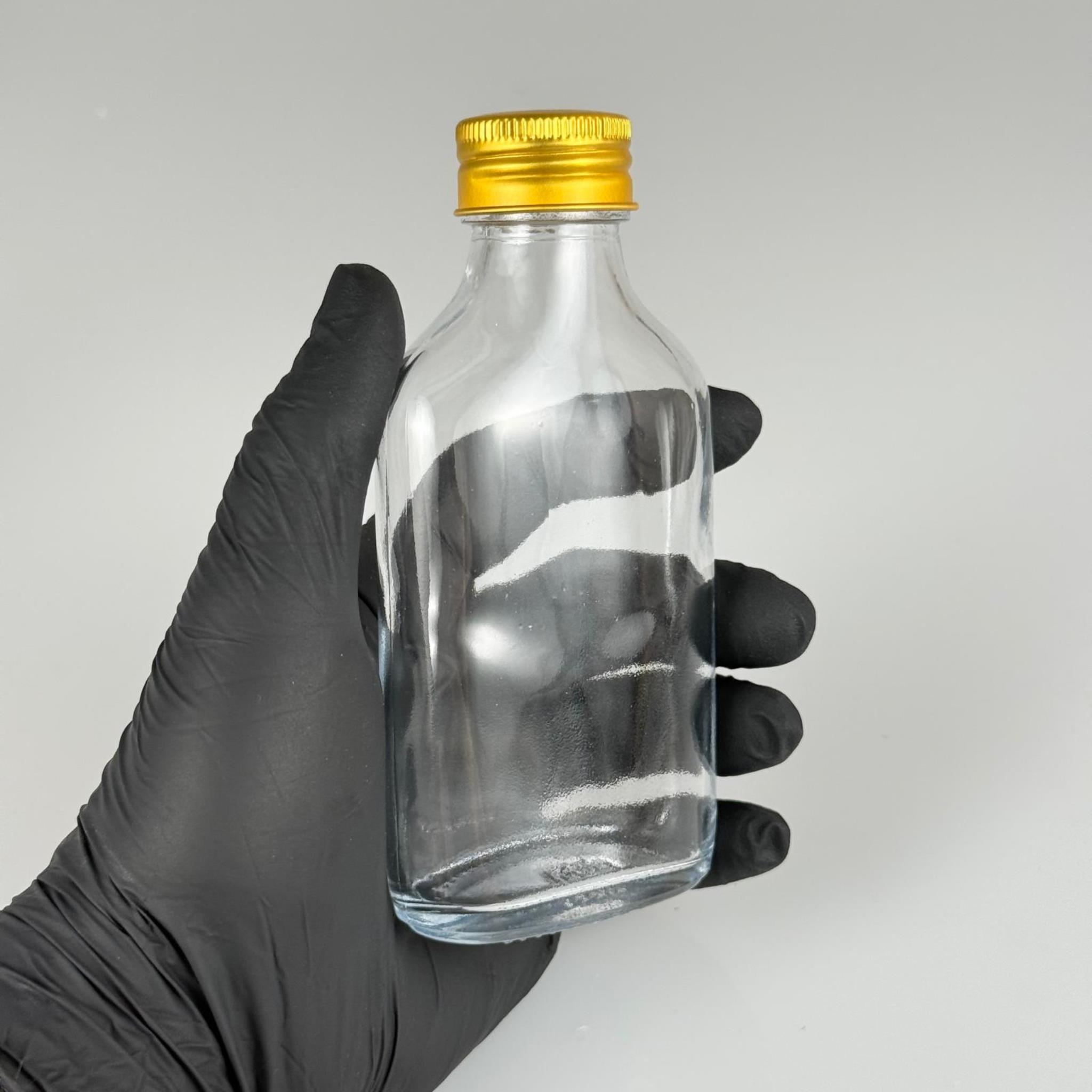 100 CC YASSI LÜX KOLONYA CAM ŞİŞE - GOLD METAL ALÜMİNYUM KAPAKLI + KOLONYA TIPALI - 100 ML LÜKS METAL KAPAKLI CAM KOLONYA ŞİŞESİ