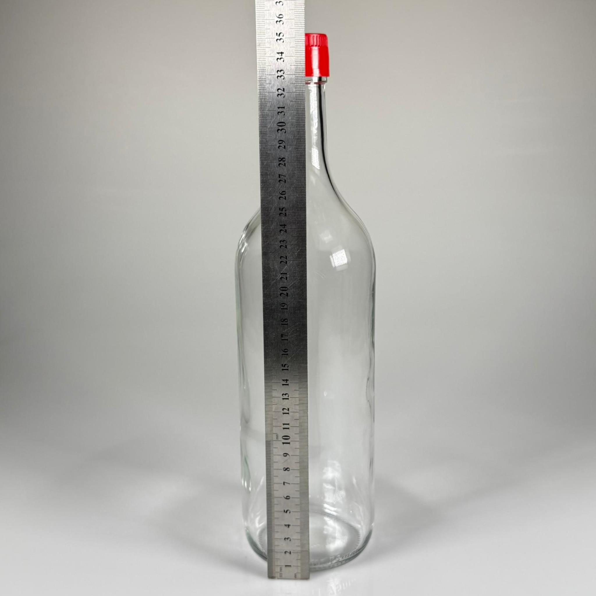 1500 CC CAM ŞİŞE ŞEFFAF - KIRMIZI AKITICILI DROP STOP KAPAKLI - 1500 ML CAM ŞİŞE - 1,5 LT CAM ŞİŞE