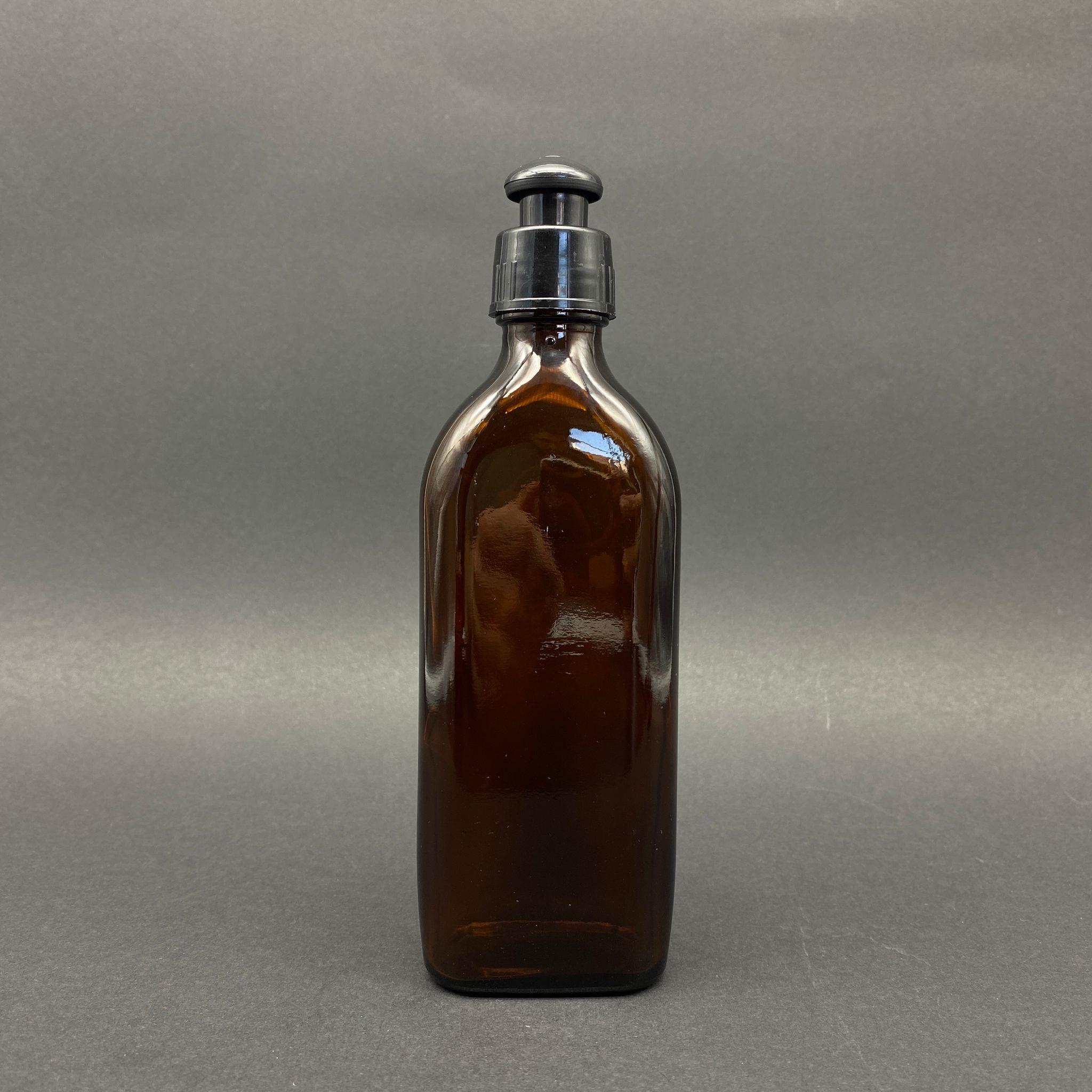 150 CC AMBER YASSI CAM ŞİŞE - SİYAH AKITICILI PUSHPULL KAPAKLI - 150 ML YASSI CAM ŞİŞE