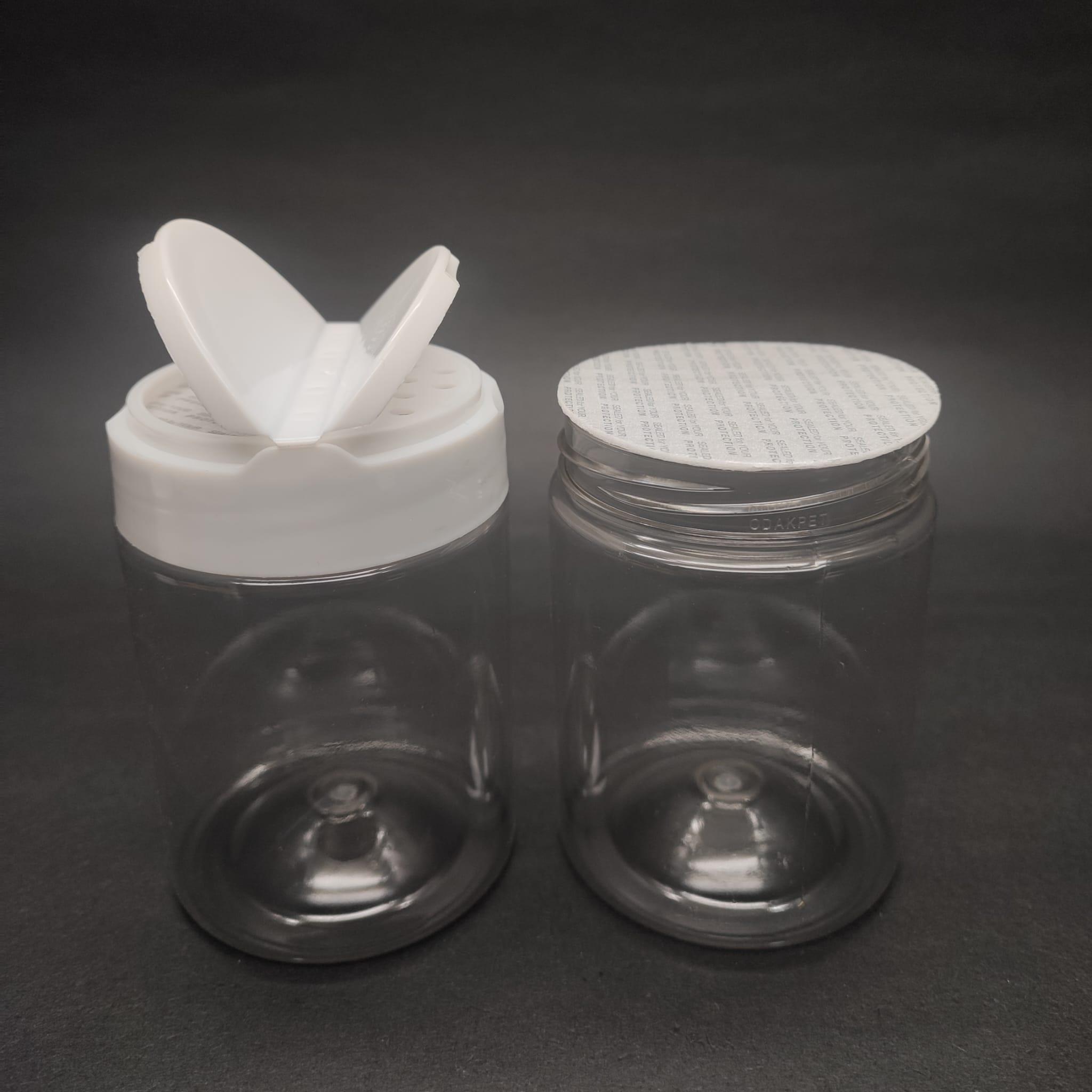 250 CC PET BAHARAT KAVANOZU - BEYAZ  FLİPTOP BAHARAT KAPAKLI + SIZDIRMAZ KENDİNDEN YAPIŞKANLI KÖPÜK CONTALI -  toz kavanozu , baharat ambalajı , boş pudra şişesi . tuzluk , baharat düzenleyici set için kavanoz