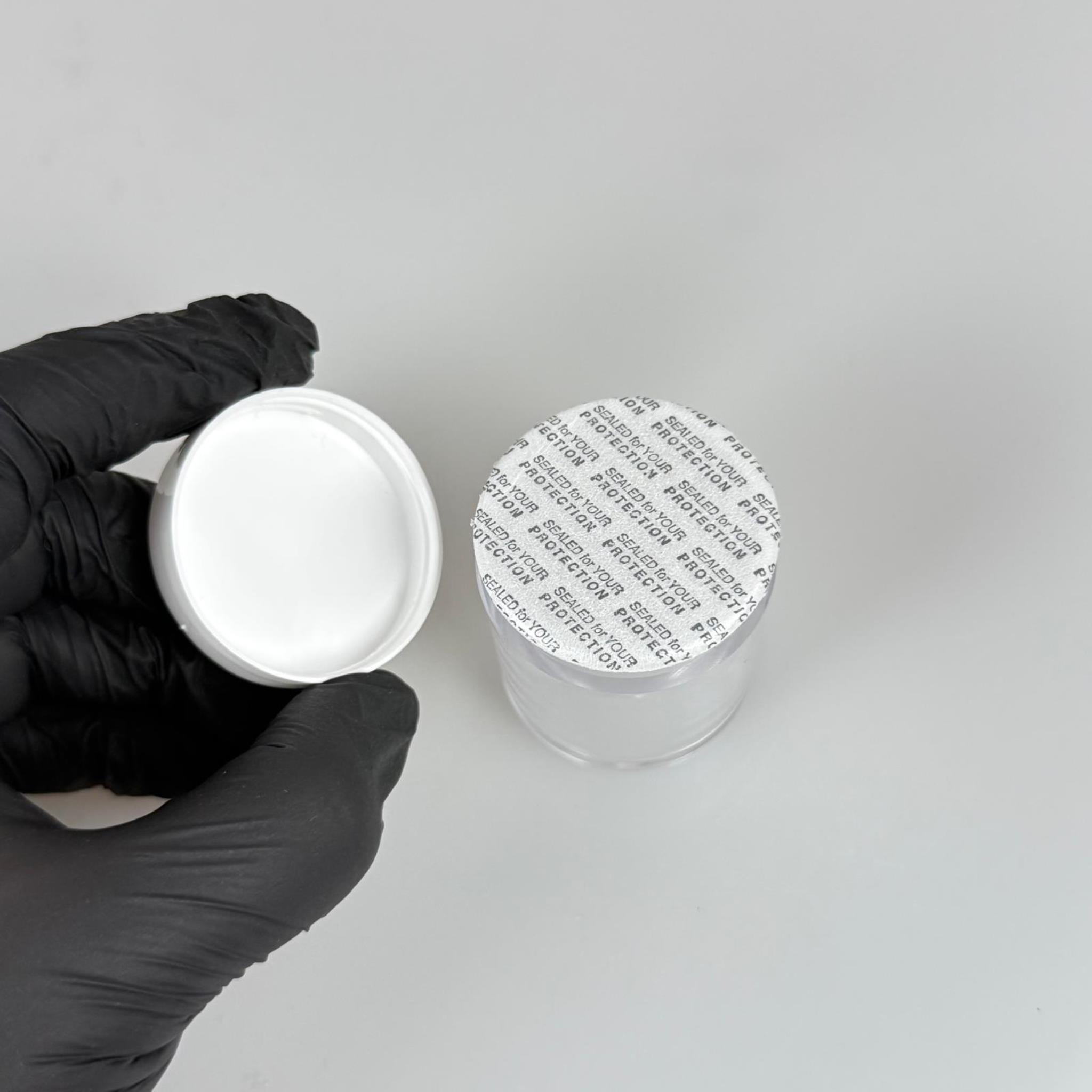 30 CC KRİSTAL KAVANOZ - BEYAZ KAPAKLI + KENDİNDEN YAPIŞKANLI KÖPÜK CONTALI - 30 ML KREM KAVANOZ KALIN ŞEFFAF PLASTİK MİKA AKRİLİK