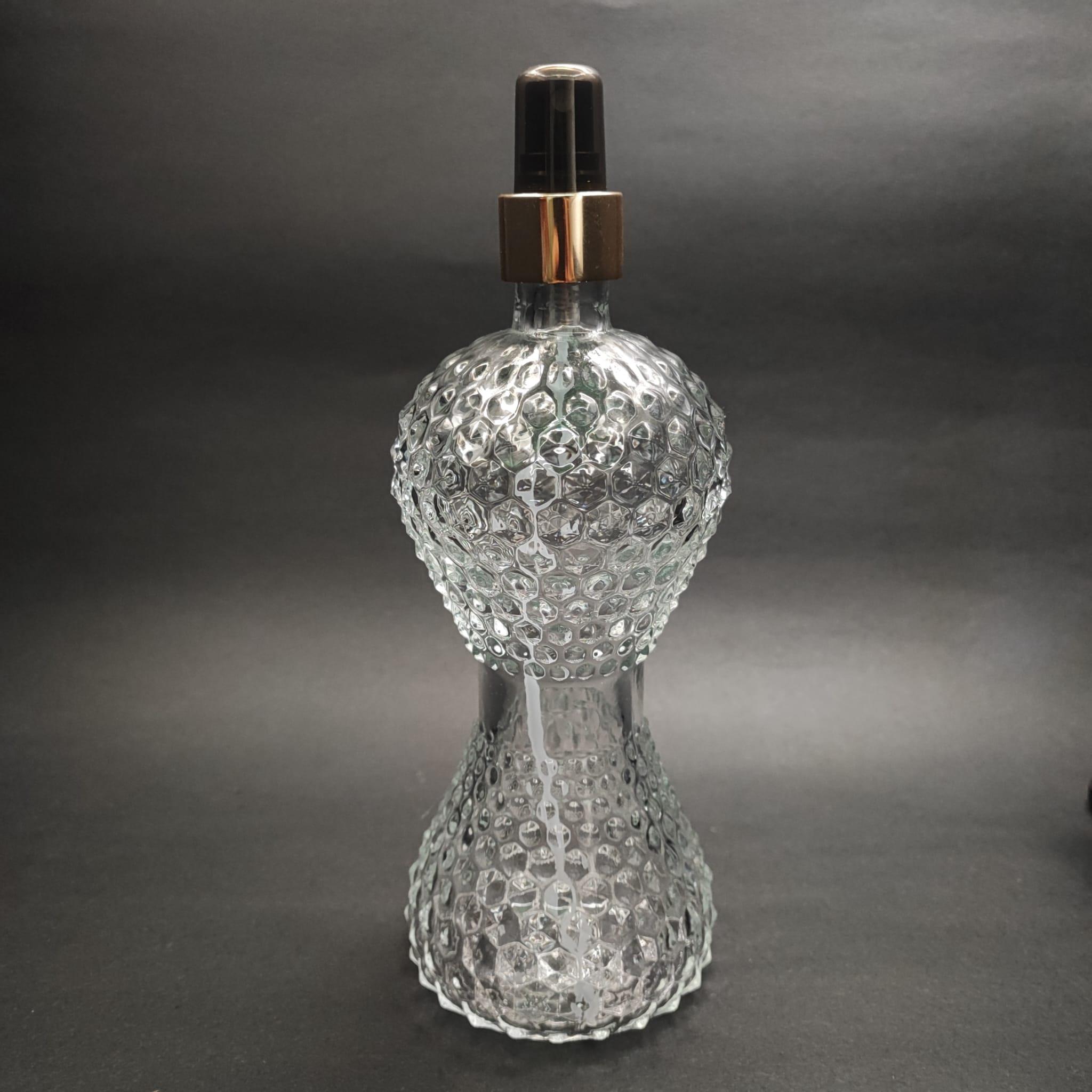 350 CC PIRLANTA CAM KOLONYA ŞİŞESİ - GOLD SPREYLİ - 350 ML SPREYLİ CAM KOLONYA ŞİŞESİ