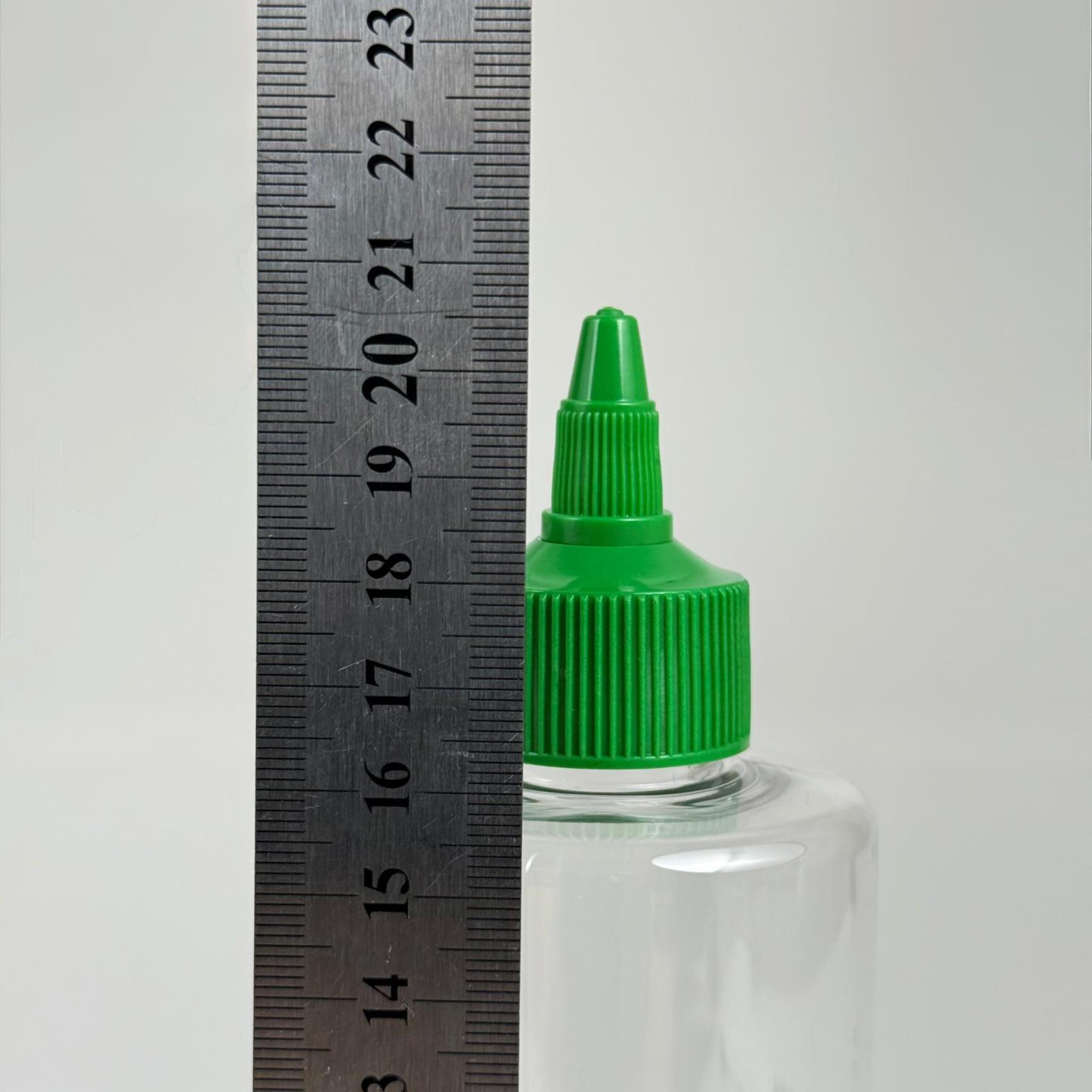 ZEYTİNYAĞI, SOS, ACI SOS, SİRKE, SRIRACHA VB BOŞ ŞİŞELERİ - YEŞİL SİVRİ TWİST AKITICI KAPAK + 400 ML ŞEFFAF PET PLASTİK ŞİŞE TAKIM