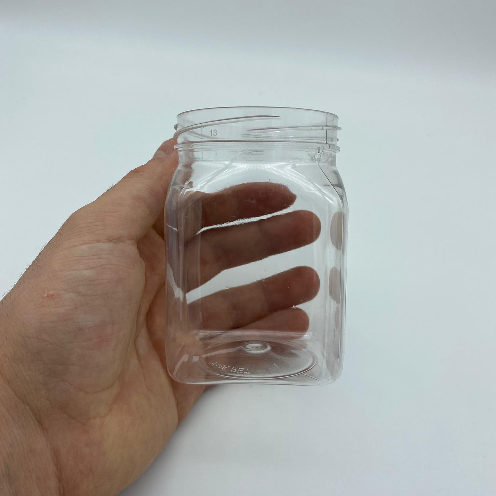 250 CC KARE PET KAVANOZ KAPAKSIZ (63 AĞIZ) - 250 ML PLASTİK KAVANOZ