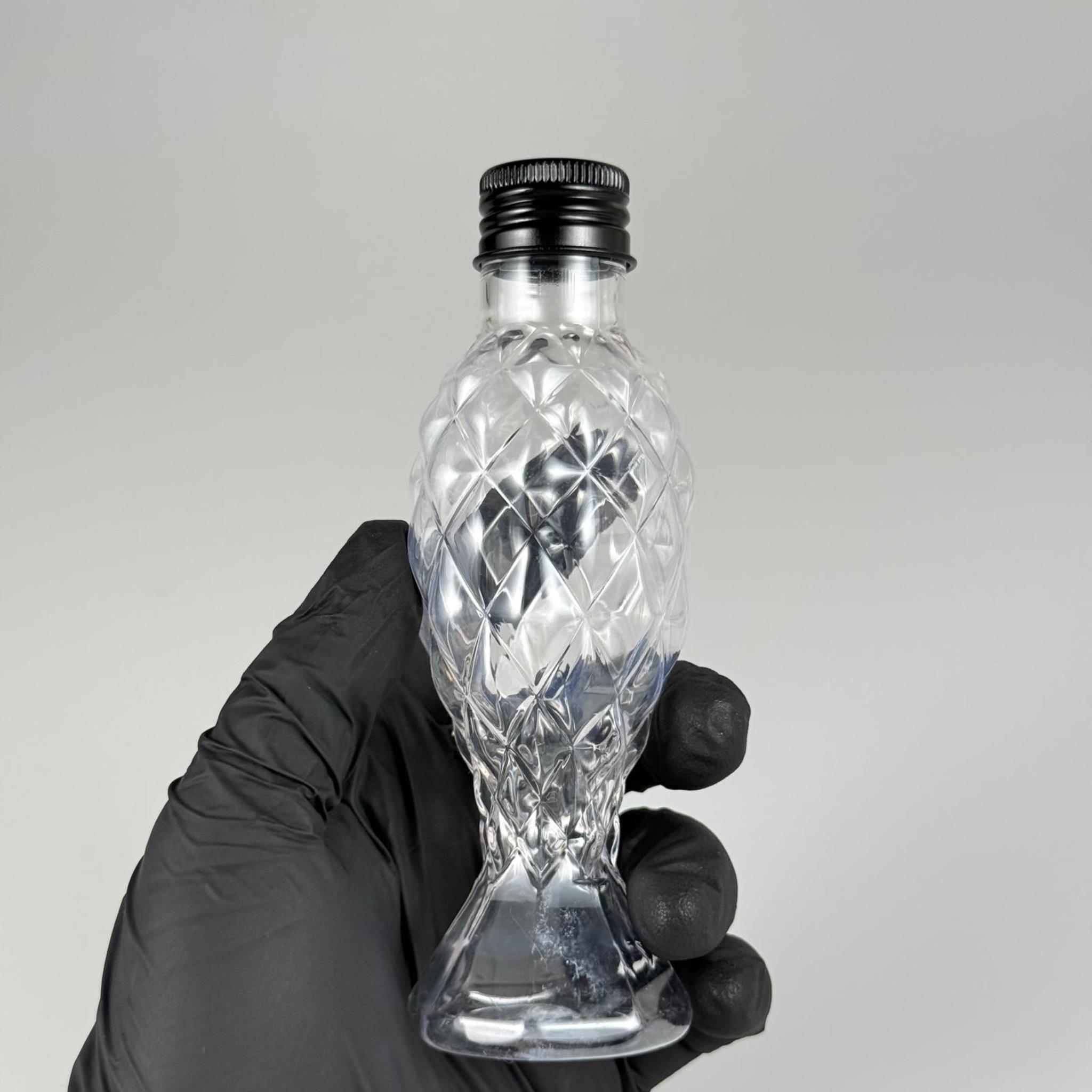 100 CC CAMPET BALIKSIRTI PET ŞİŞE (24 AĞIZ) + KÖPÜK CONTALI SİYAH METAL ALÜMİNYUM KAPAK TAKIM - 100 ML KAPAKLI CAMPET PALSTİK ŞİŞELER