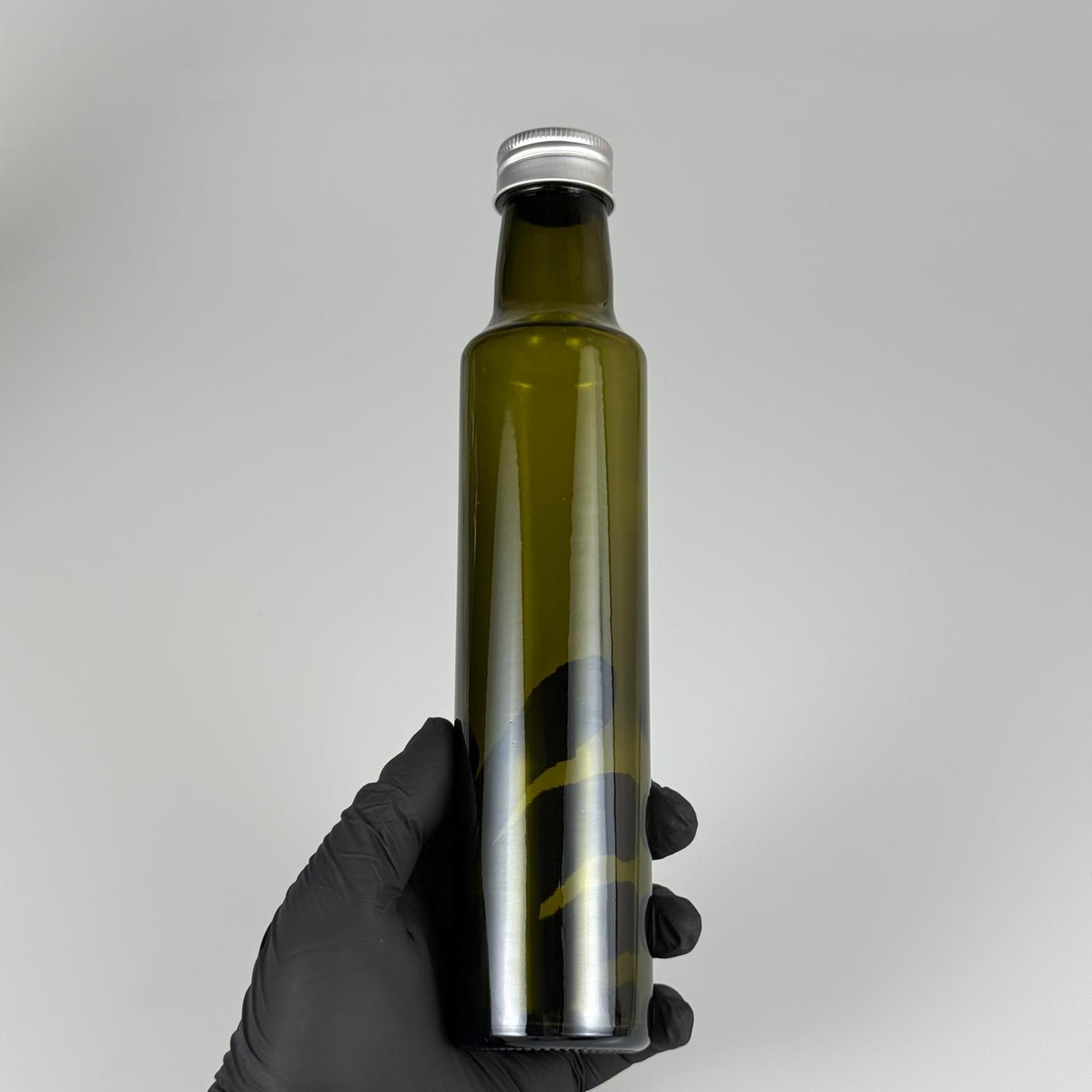 250 CC YEŞİL DORİKA CAM ŞİŞE - GÜMÜŞ METAL ALÜMİNYUM KAPAKLI - 250 ML DORİKA YAĞ ŞİŞESİ - SİRKE ŞİŞESİ