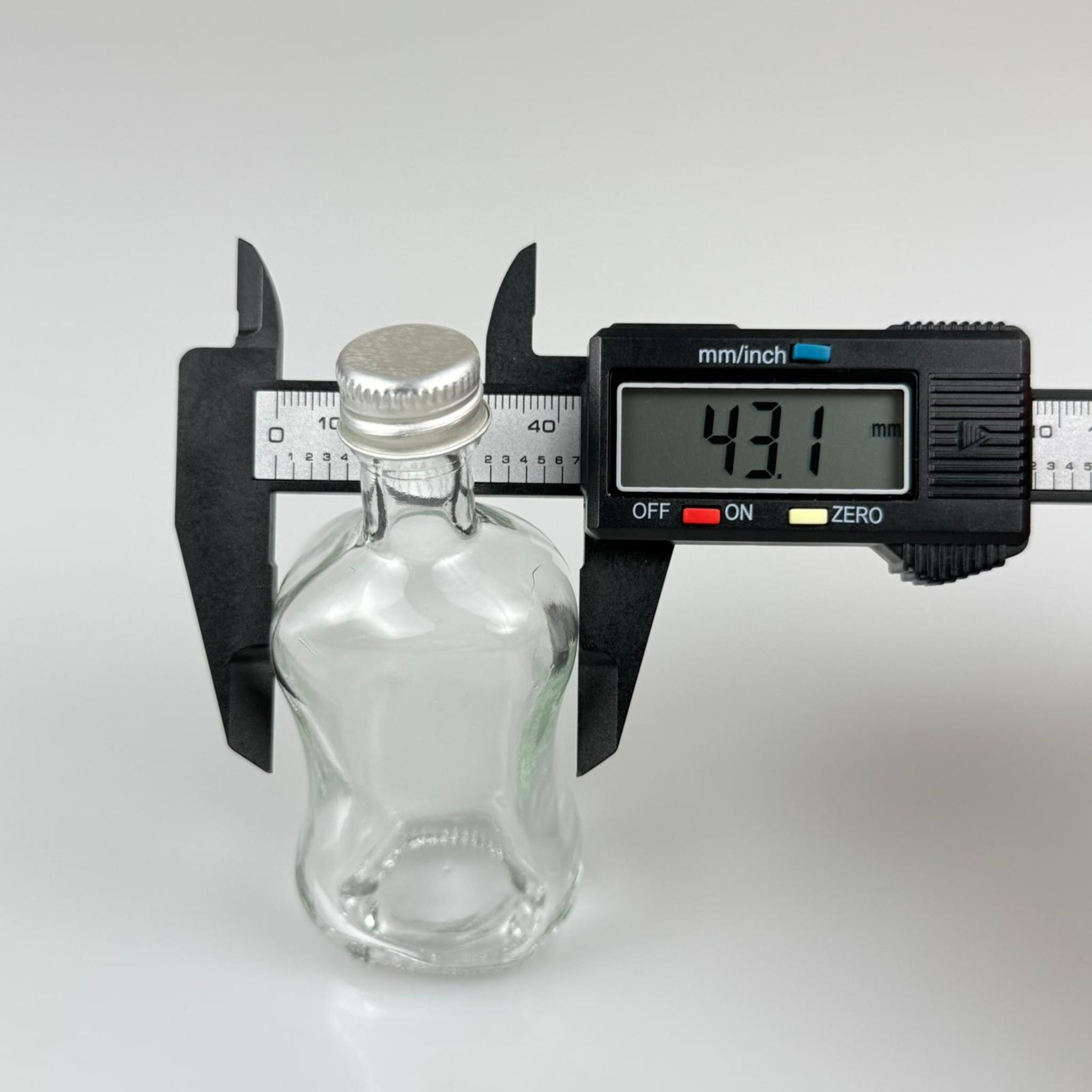 50 CC BOĞAZLI İNCE BELLİ CAM ŞİŞE - GÜMÜŞ METAL KAPAKLI - 50 ML PRESTİJLİ ŞİŞE