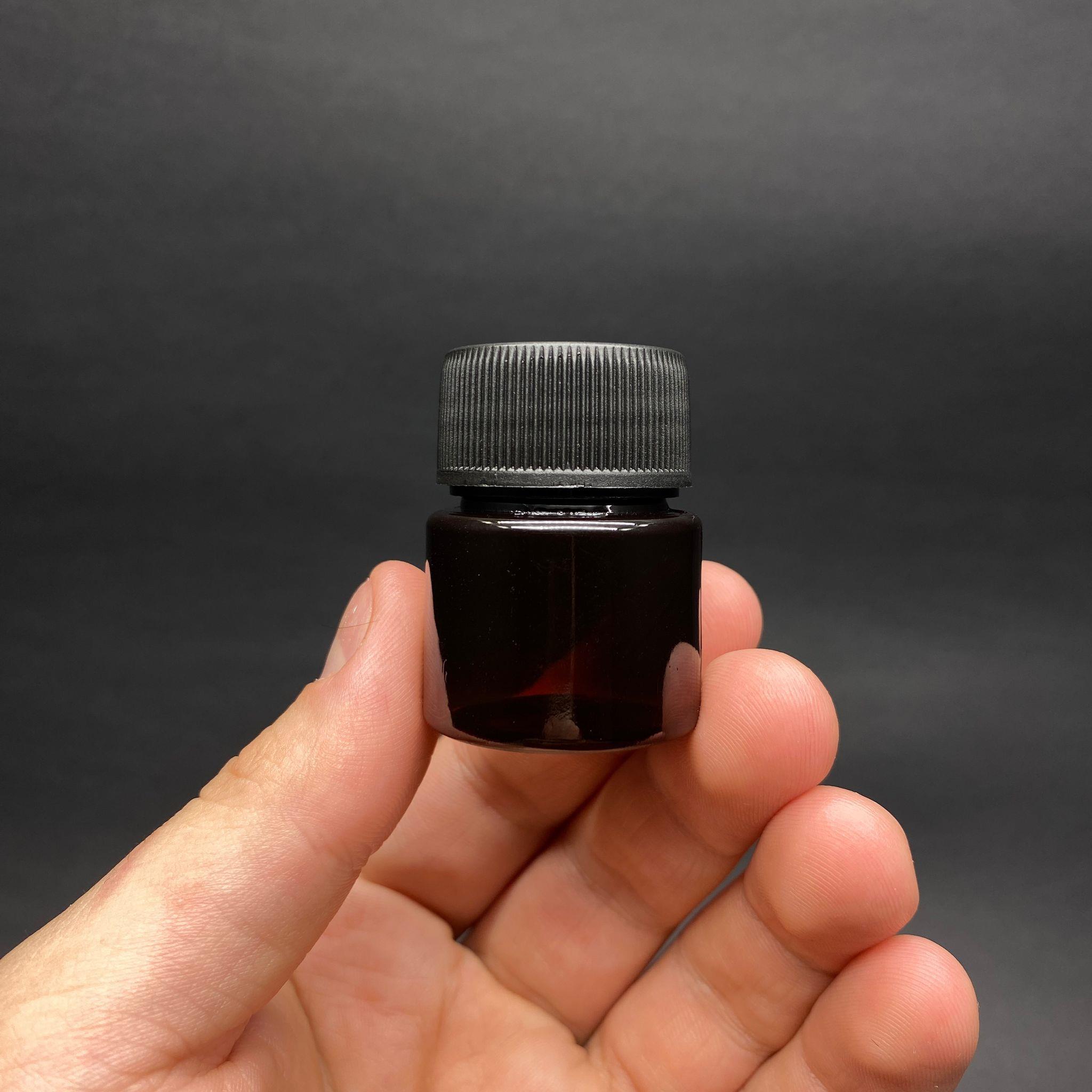 10 CC AMBER PET KAVANOZ - SİYAH KAPAKLI - 10 ML GENİŞ AĞIZLI PET ŞİŞE - MİNİK NUMUNE KAVANOZU - UFAK PLASTİK KAVANOZ