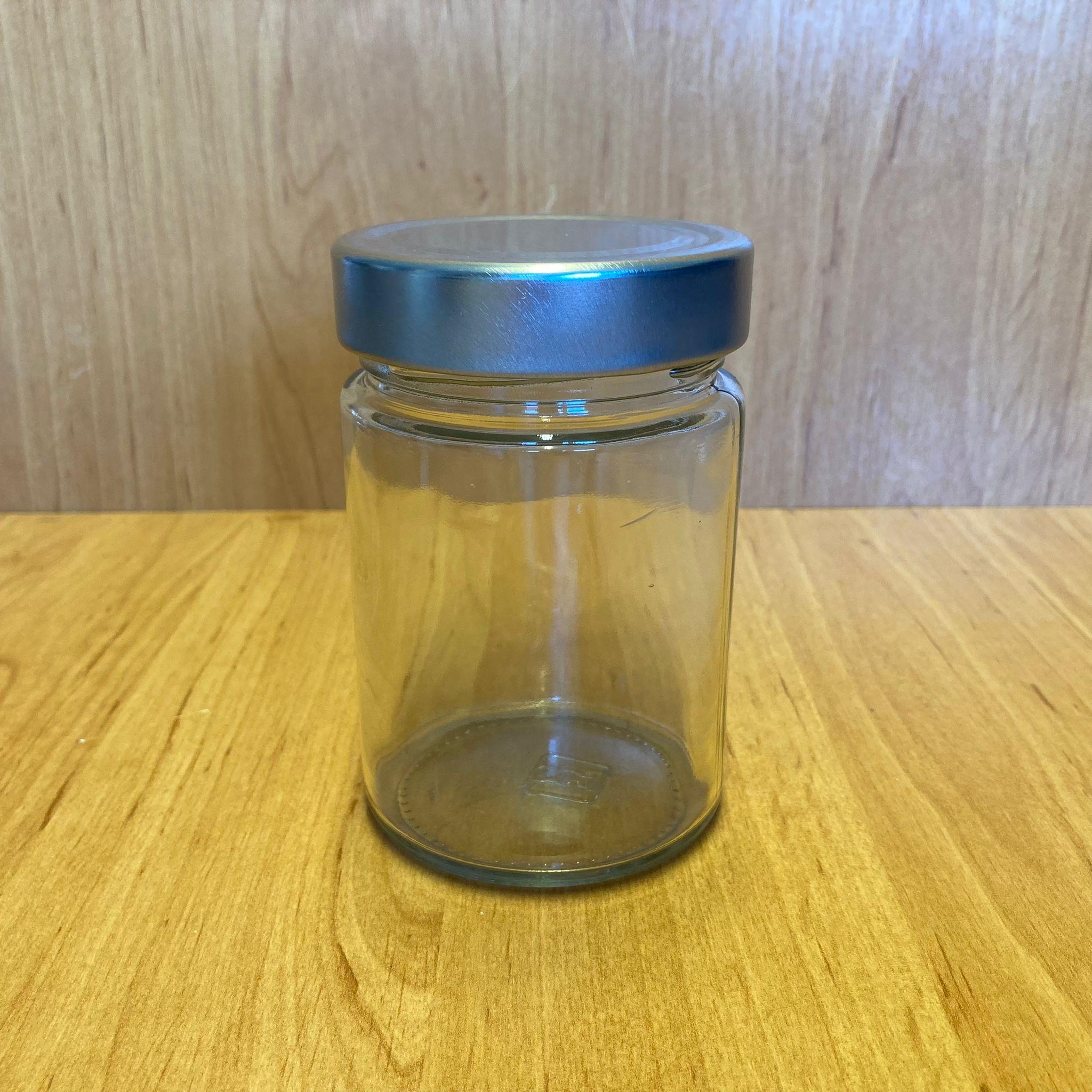 350 CC ALMAN KAVANOZ - GÜMÜŞ METAL KAPAKLI - 350 ML DERİN KAPAKLI CAM KAVANOZ