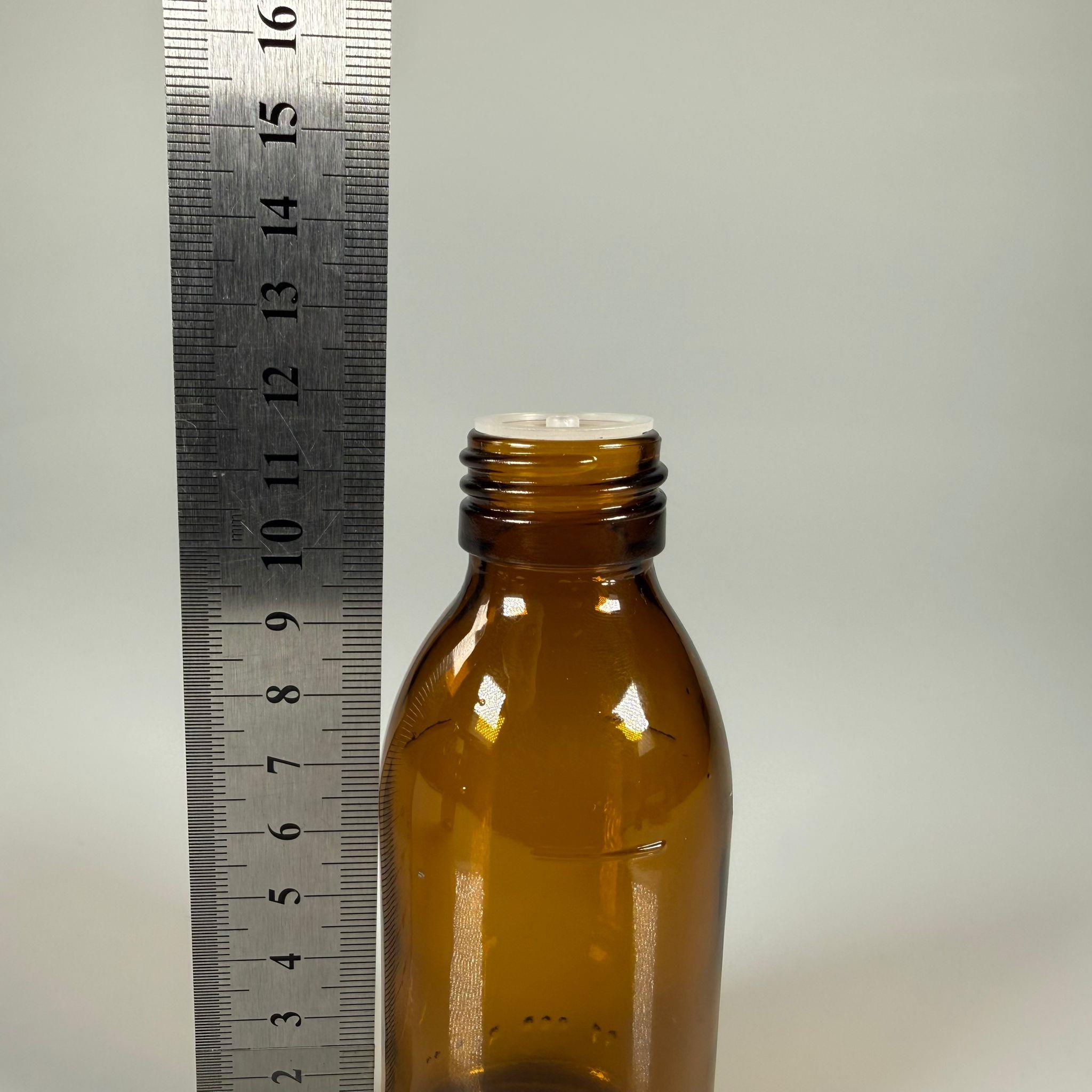 125 ML DOLUMU KOLAY, GENİŞ AĞIZLI İÇTEN DAMLALIKLI ŞİŞE (28 MM AĞIZ)  - 125 CC BEYAZ CONTALI KAPAKLI İÇTEN DAMLALIKLI CAM ECZA ŞİŞESİ - AMBER KAHVERENGİ