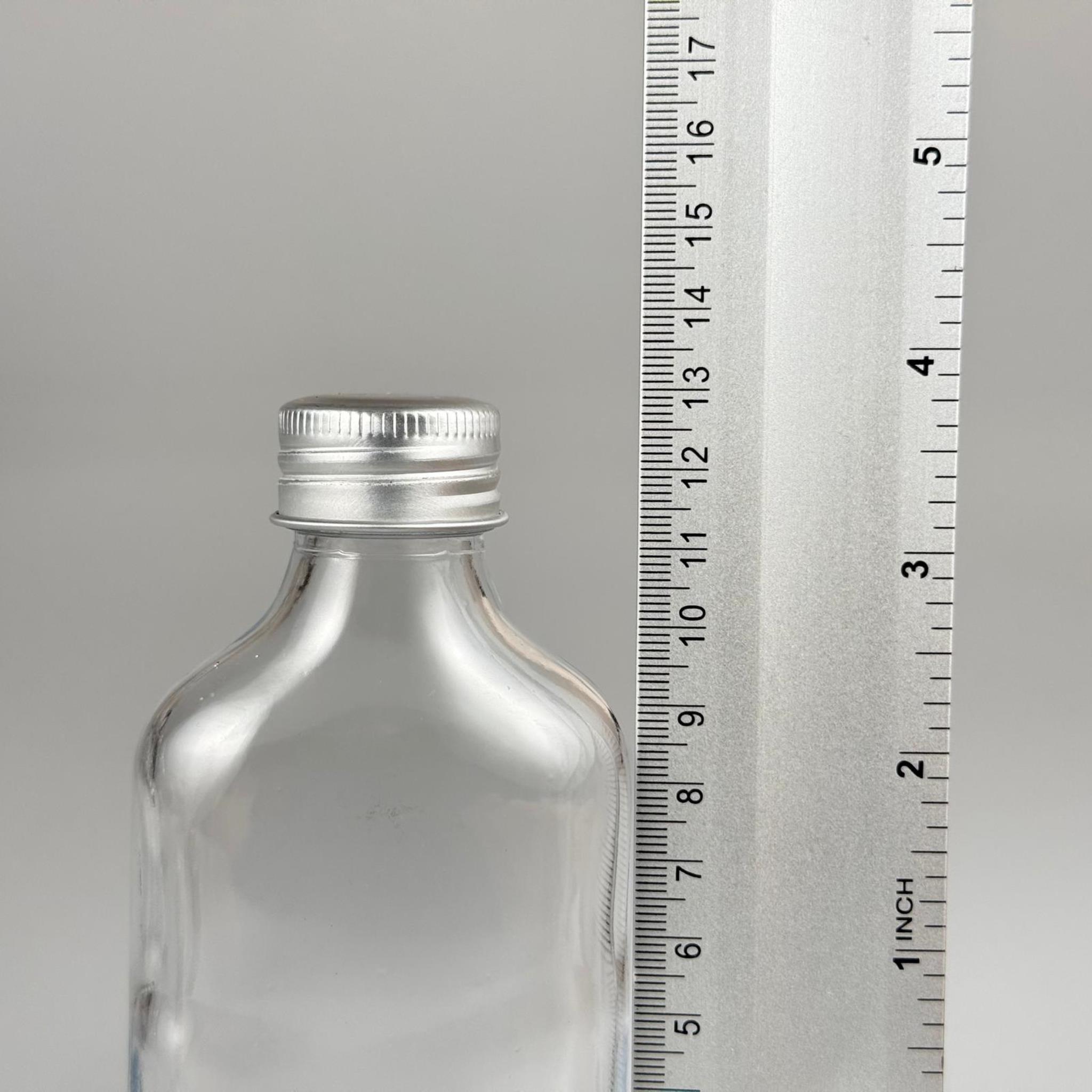 100 CC YASSI LÜX KOLONYA CAM ŞİŞE - GÜMÜŞ METAL ALÜMİNYUM KAPAKLI + KOLONYA TIPALI - 100 ML LÜKS METAL KAPAKLI CAM KOLONYA ŞİŞESİ