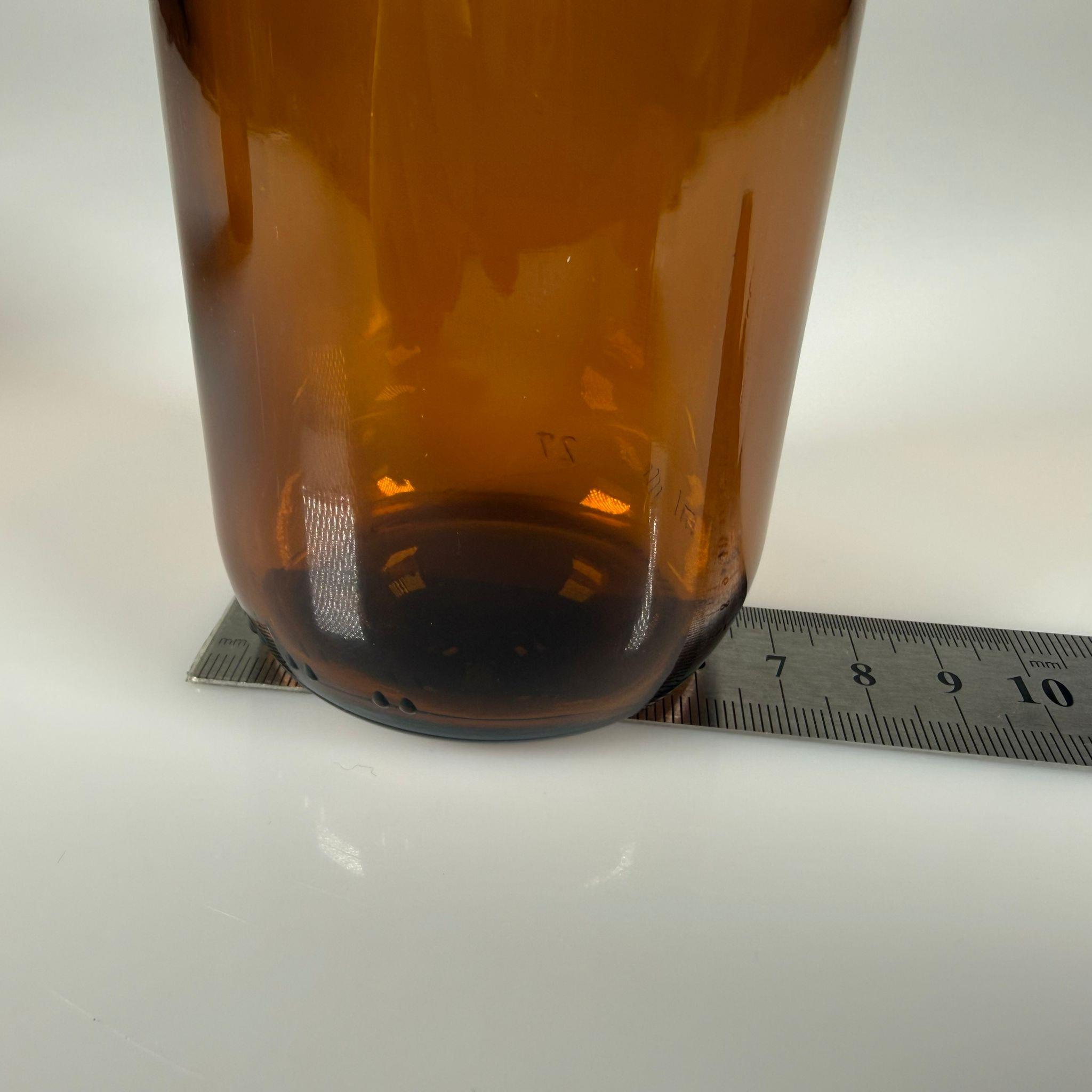 300 ML DOLUMU KOLAY, GENİŞ AĞIZLI İÇTEN DAMLALIKLI ŞİŞE (28 MM AĞIZ)  - 300 CC BEYAZ CONTALI KAPAKLI İÇTEN DAMLALIKLI CAM ECZA ŞİŞESİ - AMBER KAHVERENGİ