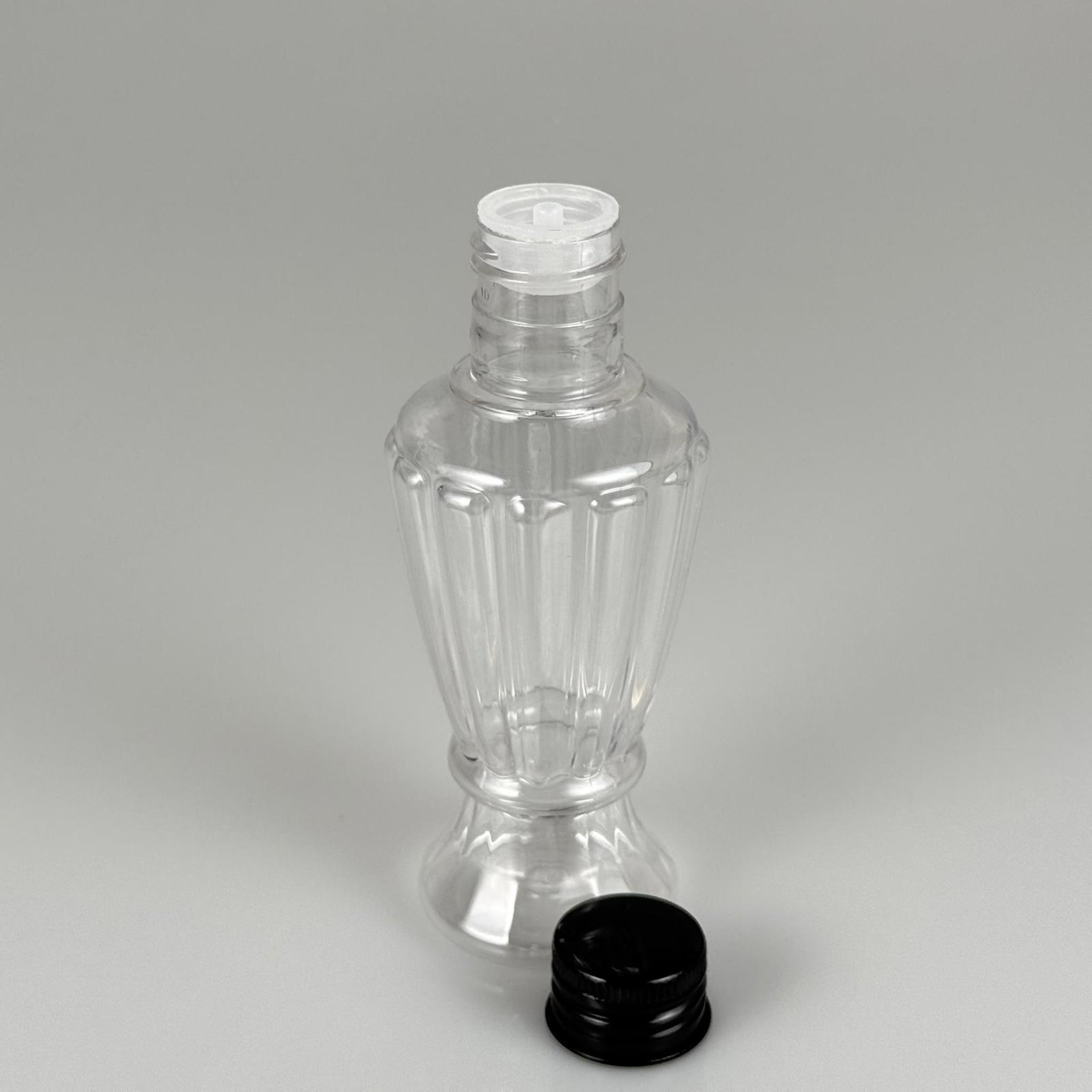 100 CC CAMPET VAZO HÜRREM KOLONYA ŞİŞESİ (24 AĞIZ) + KÖPÜK CONTALI SİYAH METAL ALÜMİNYUM KAPAKLI + KOLONYA TIPALI TAKIM - 100 ML KAPAKLI PLASTİK ŞİŞELER