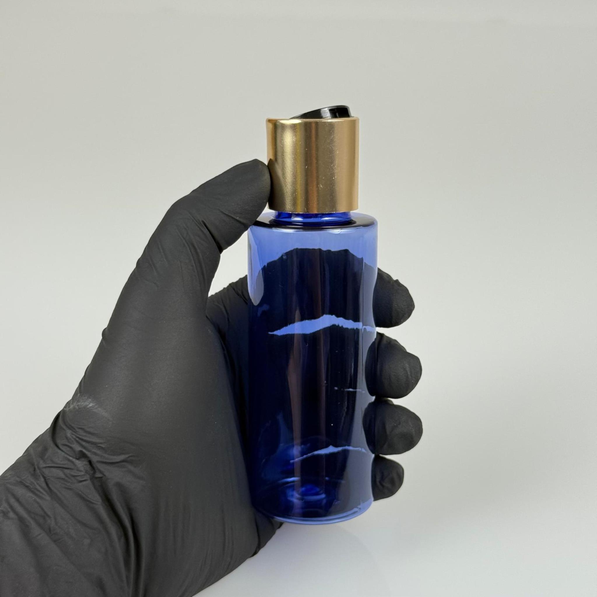 100 CC MAVİ KÜT BOYUNLU PET ŞAMPUAN ŞİŞESİ -  100 ML GOLD DİSKTOP ŞAMPUAN KAPAKLI