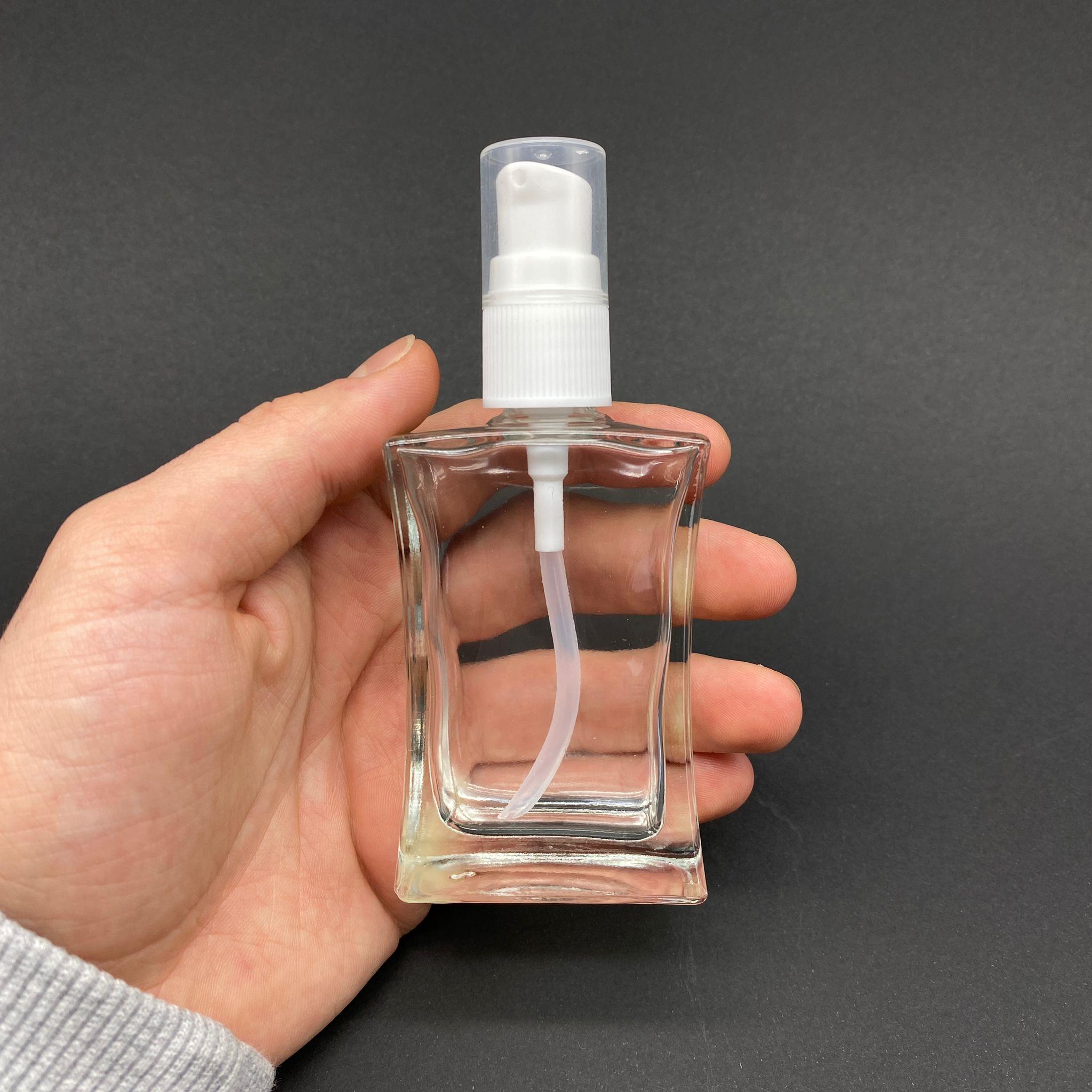 50 CC KÖŞELİ CAM ŞİŞE BEYAZ LOSYON POMPALI TAKIM - 50 ML LOSYON ŞİŞESİ - 1. KALİTE İTHAL CAM