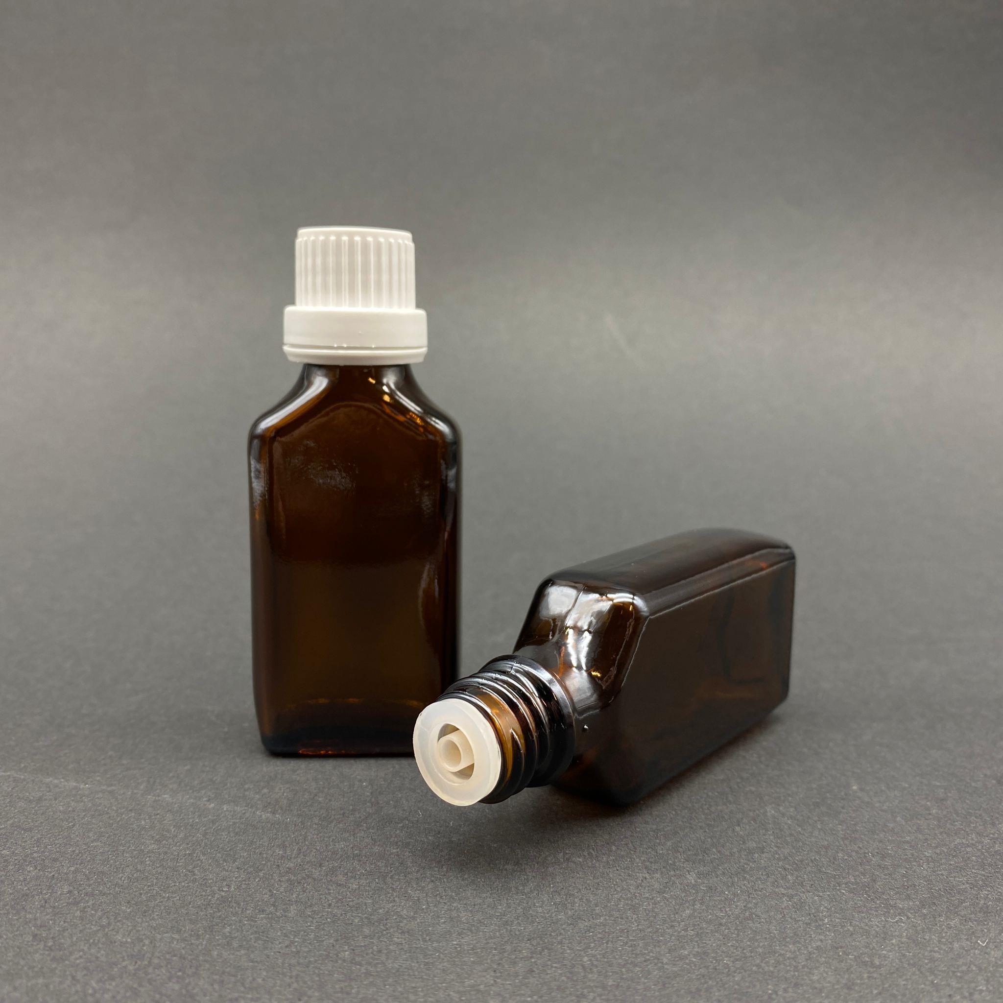 30 CC YASSI AMBER İÇTEN DAMLALIKLI - BEYAZ KİLİT KAPAKLI CAM ŞİŞE - 30 ML KAHVERENGİ STANDART İÇTEN DAMLALIKLI CAM ŞİŞE