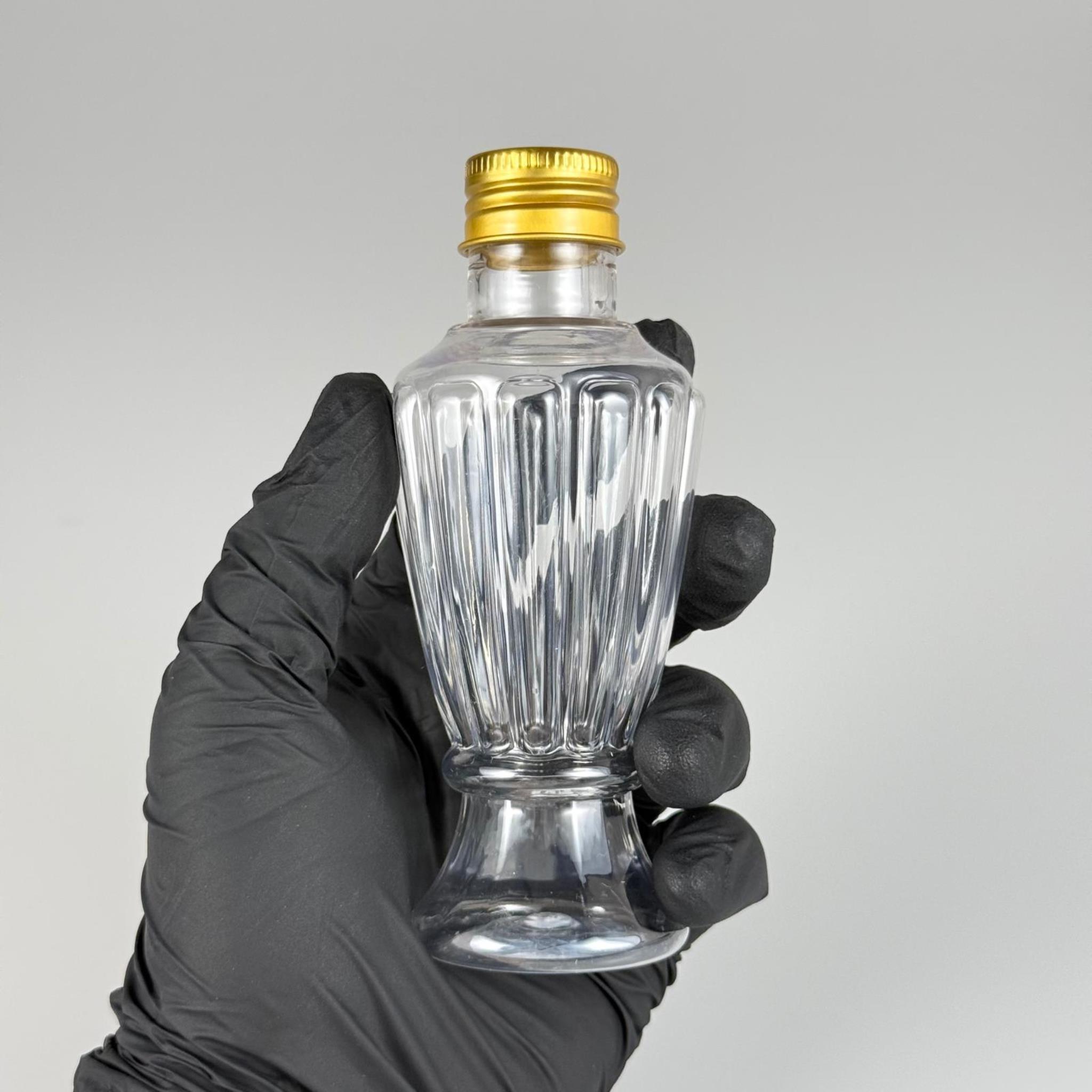 100 CC CAMPET VAZO HÜRREM ŞİŞE (24 AĞIZ) + KÖPÜK CONTALI GOLD METAL ALÜMİNYUM KAPAKLI TAKIM - 100 ML KAPAKLI PLASTİK ŞİŞELER