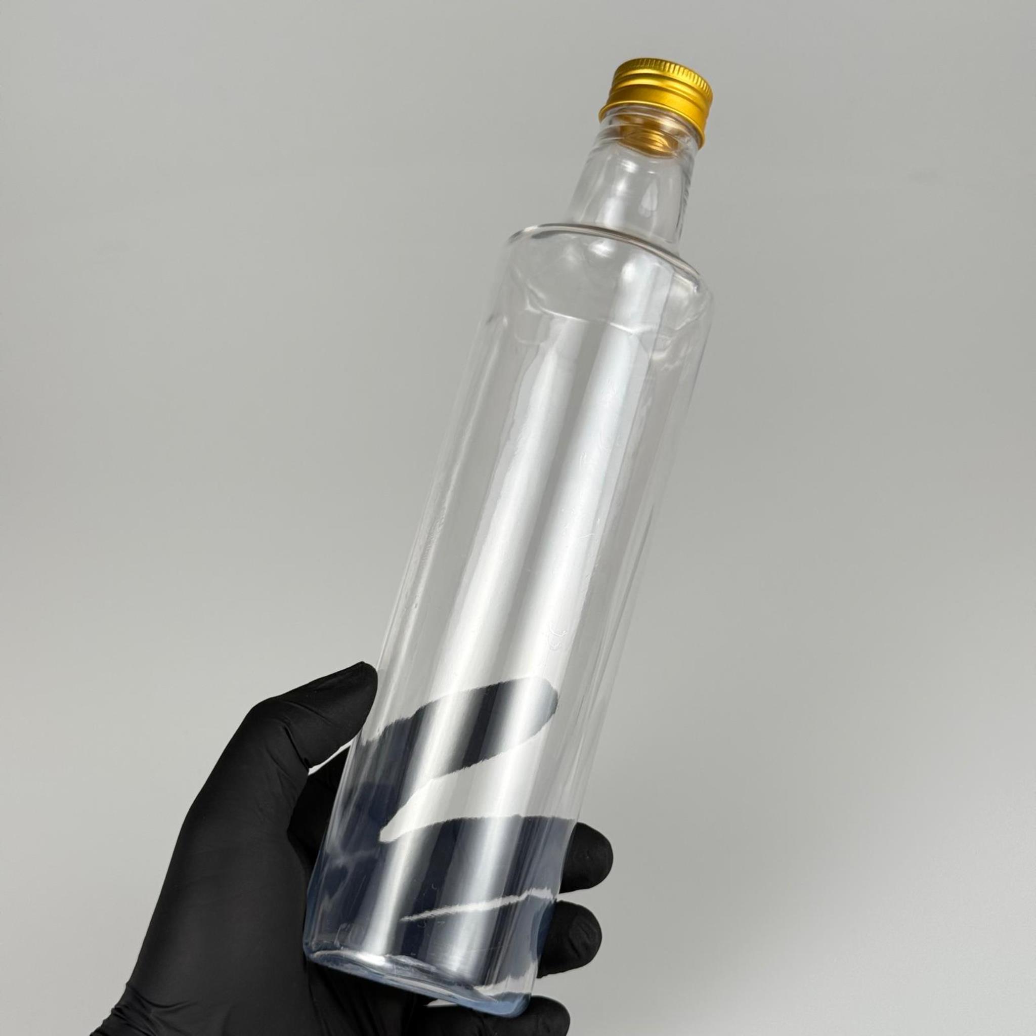 500 CC DORİKA SİLİNDİR PET ŞİŞE - CONTALI GOLD METAL KAPAKLI -  (60 GR) CAM GÖRÜNÜMLÜ SERT KALIN KIRILMAZ 500 ML SİLİNDİR PLASTİK ŞİŞE