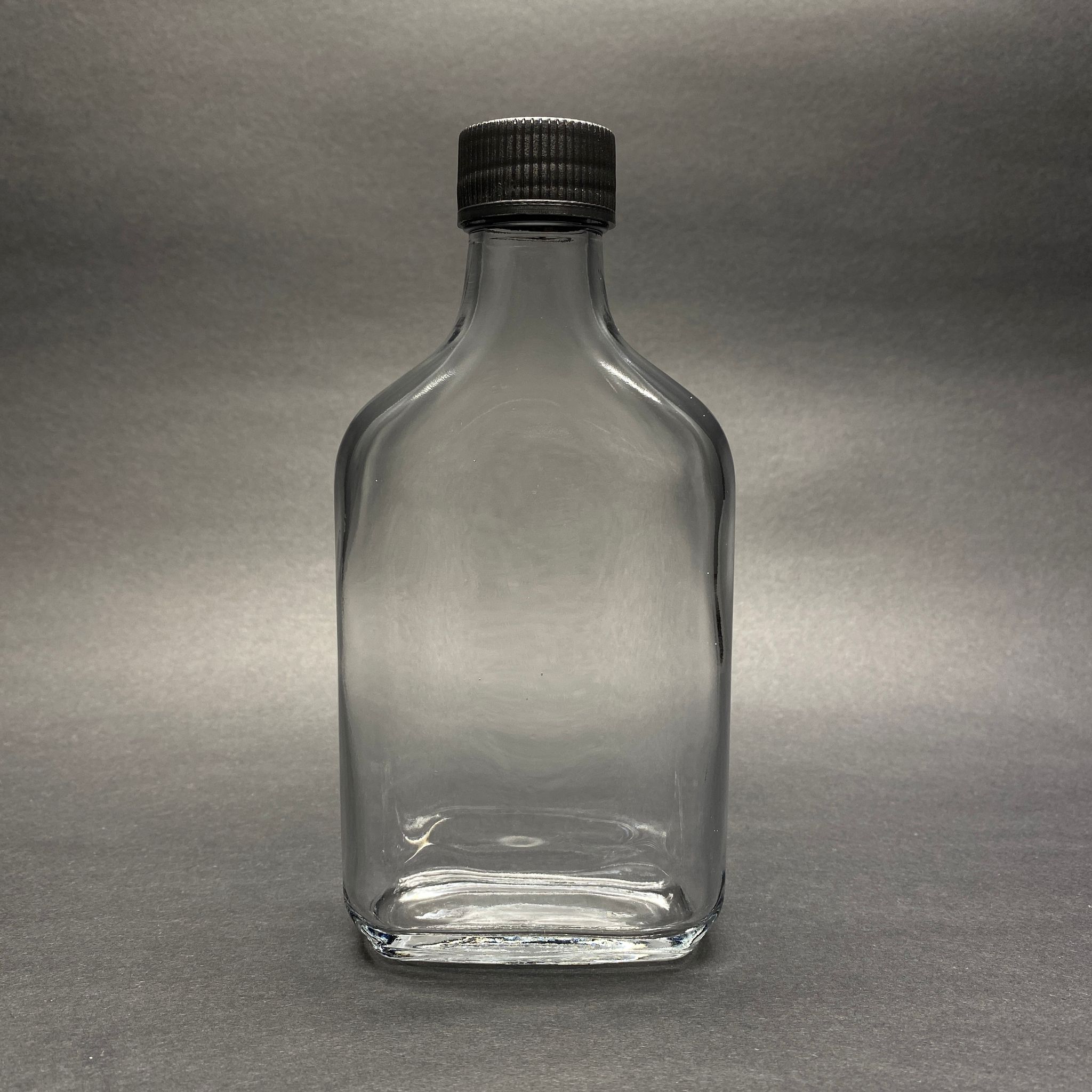 200 CC YASSI CAM COLD BREW ŞİŞE - SOĞUK KAHVE ŞİŞESİ -  CONTALI SİYAH KAPAKLI - 200 ML YASSI CAM ŞİŞE