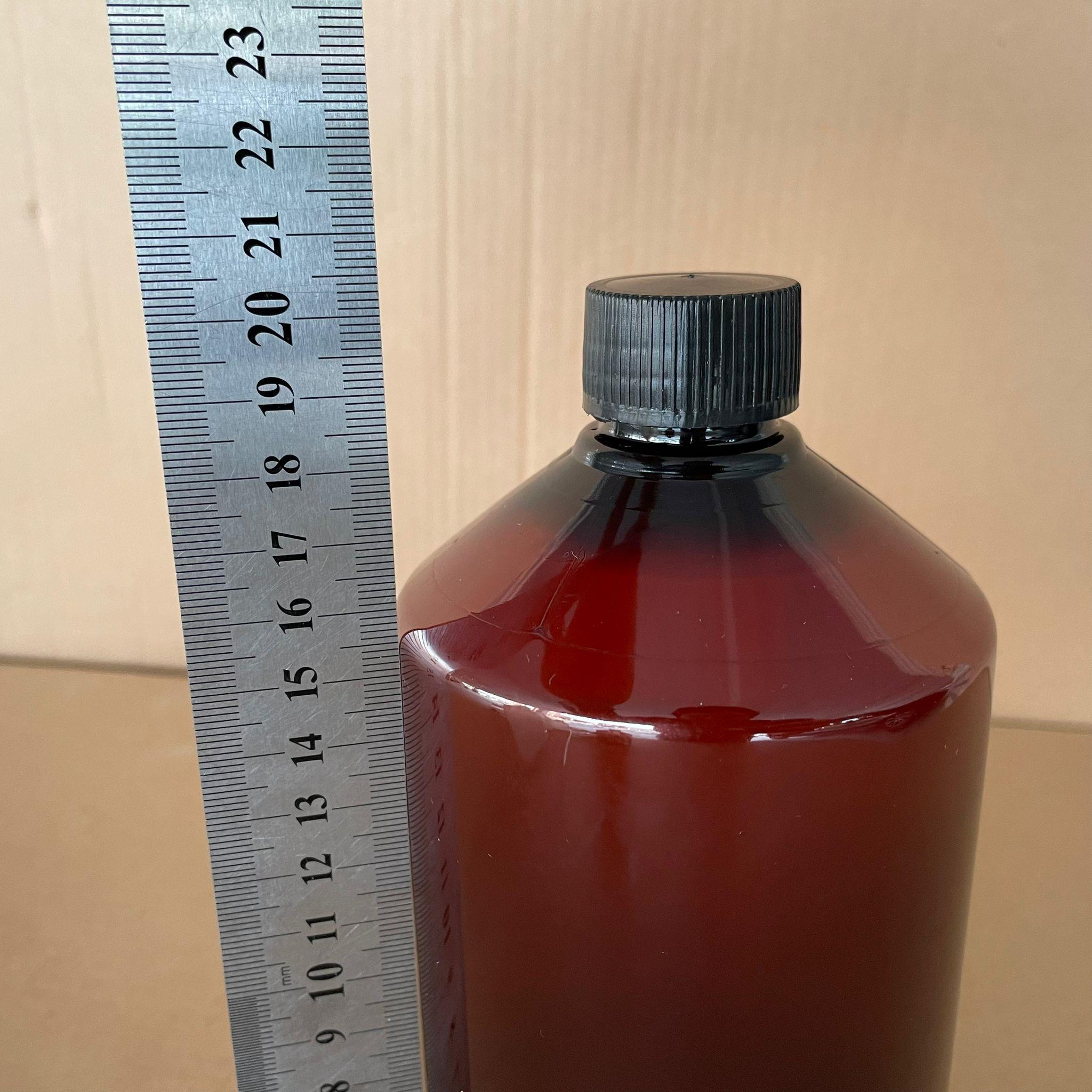 1000 CC KALIN AMBER PET ŞİŞE (45 GR) - SİYAH CONTALI KAPAKLI + KOLONYA TIPALI - 1000 ML KAHVERENGİ PLASTİK ŞİŞE - AMBER PET ŞİŞE