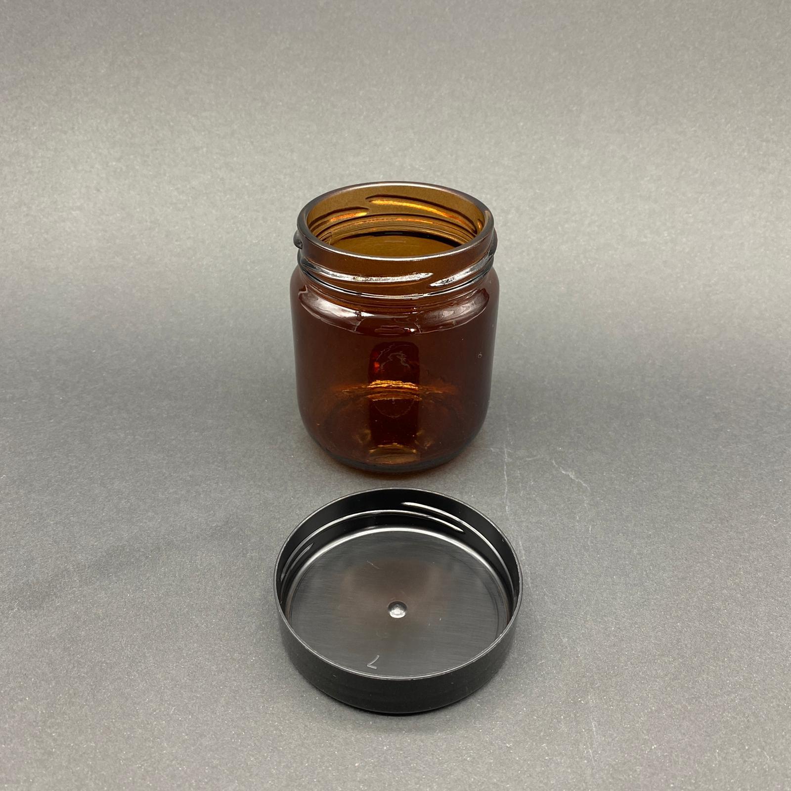 210 CC AMBER CAM KAVANOZ - SİYAH DERİN PLASTİK KAPAKLI - MUM KAVANOZU - 210 ML MUM İÇİN KAHVERENGİ KAVANOZ (KARGODA ÇİZİLEBİLİR - İADESİ YOKTUR)