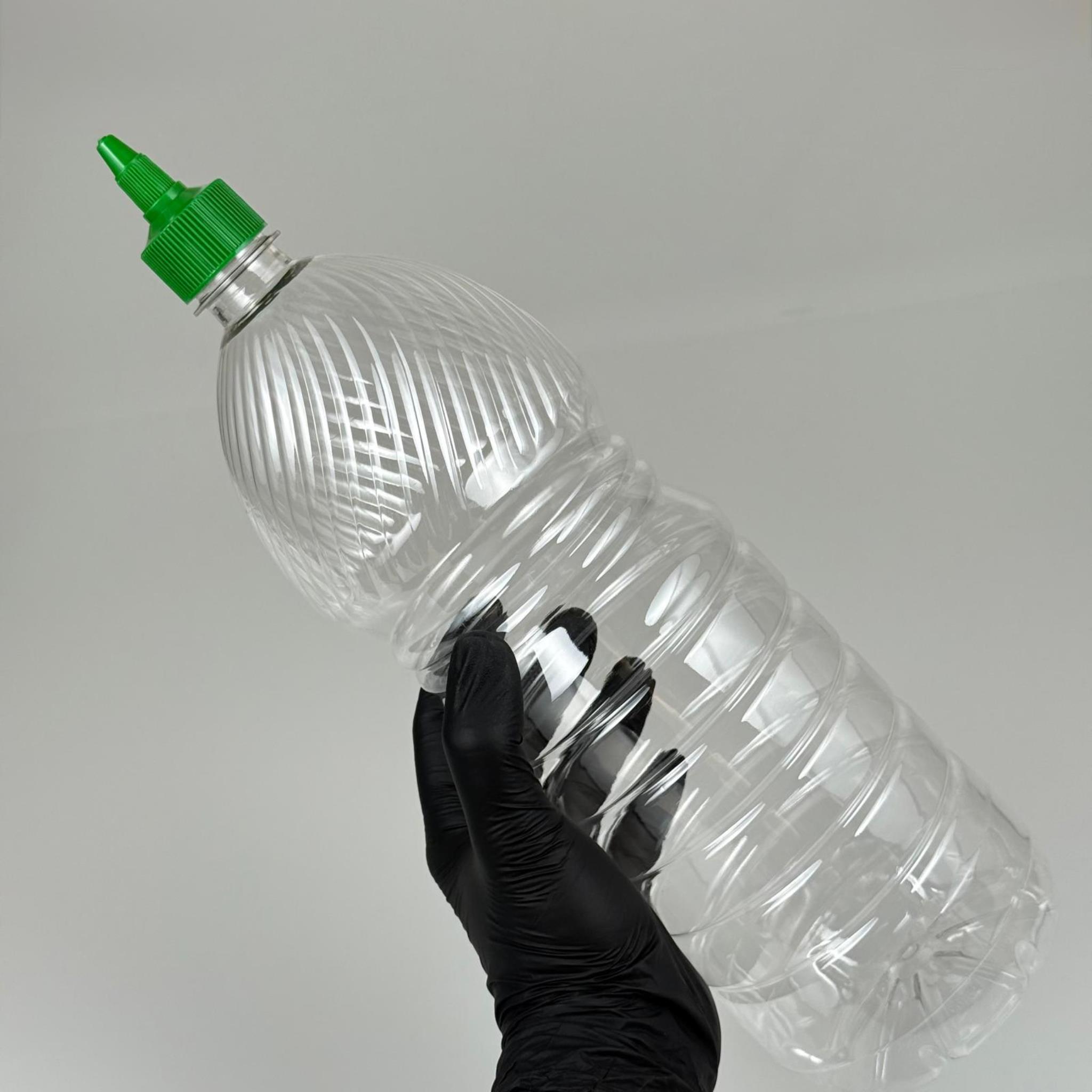 ZEYTİNYAĞI, SOS, ACI SOS, SİRKE, SRIRACHA VB BOŞ ŞİŞELERİ - YEŞİL SİVRİ TWİST AKITICI KAPAK + 2000 ML ŞEFFAF PET PLASTİK ŞİŞE TAKIM
