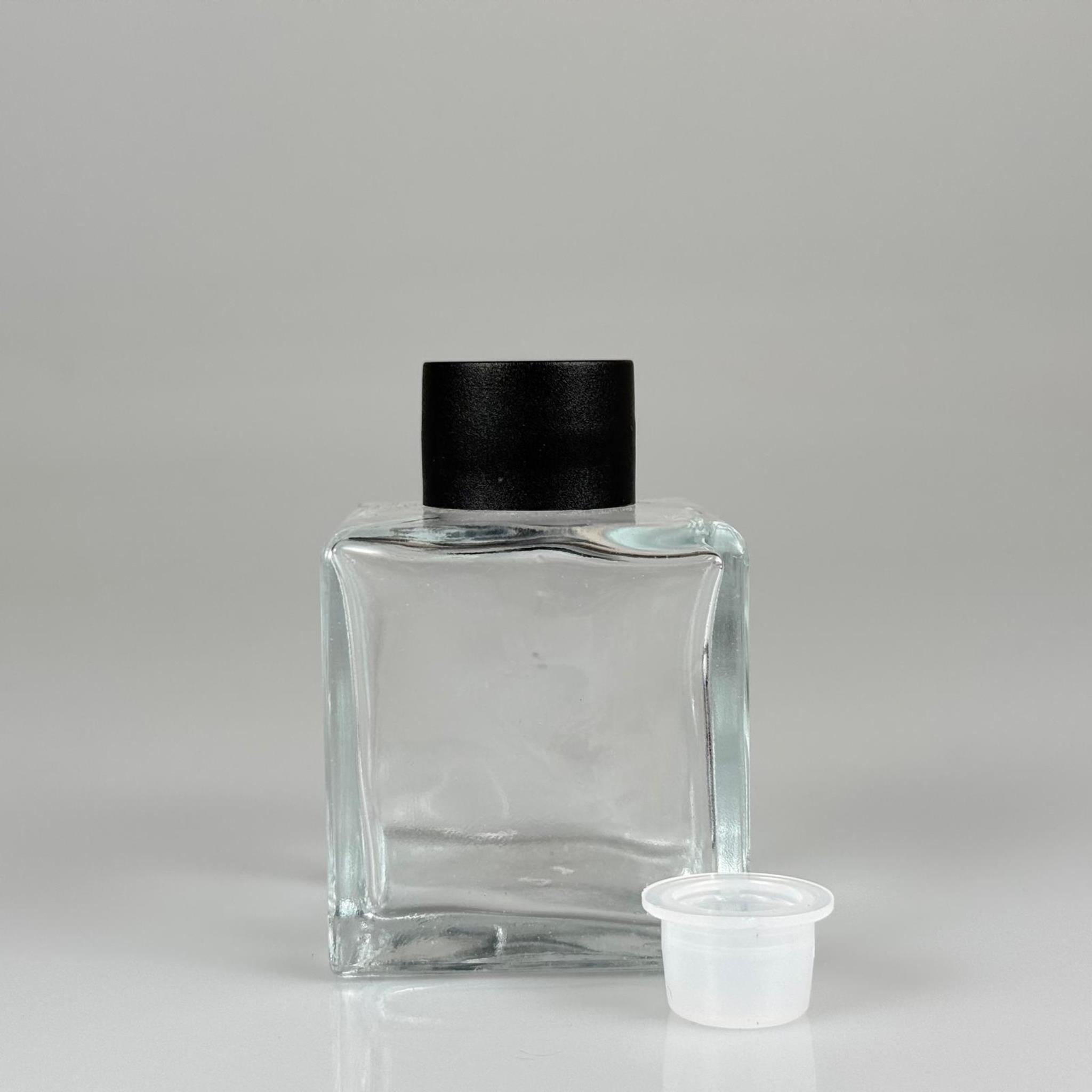 100 CC KARE BAMBU CAM BAMBU ODA KOKUSU ŞİŞESİ - 100 ML KÖŞELİ BAMBU ODA KOKUSU ŞİŞESİ - DİFÜZÖR ŞİŞE- CAM ŞİŞE + SİYAH KAPAK + TIPA