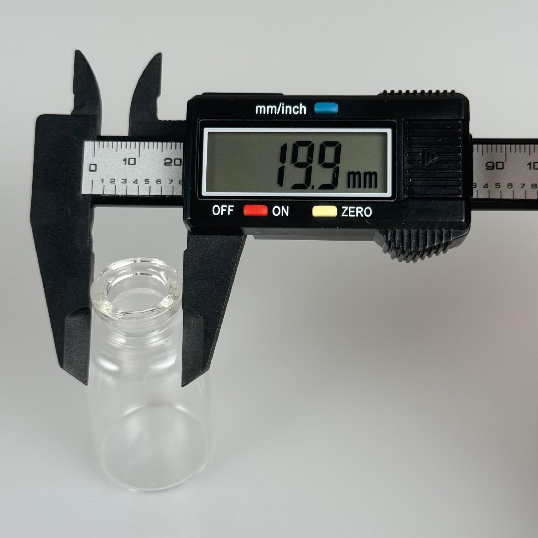BOROSİLİKAT ŞEFFAF CAM ŞİŞE - 25 CC - 30x55 MM - ÇEKME CAM BORU FLAKON İNCE PENİSİLİN ŞİŞESİ - AĞIZ ÇAPI 20 MM