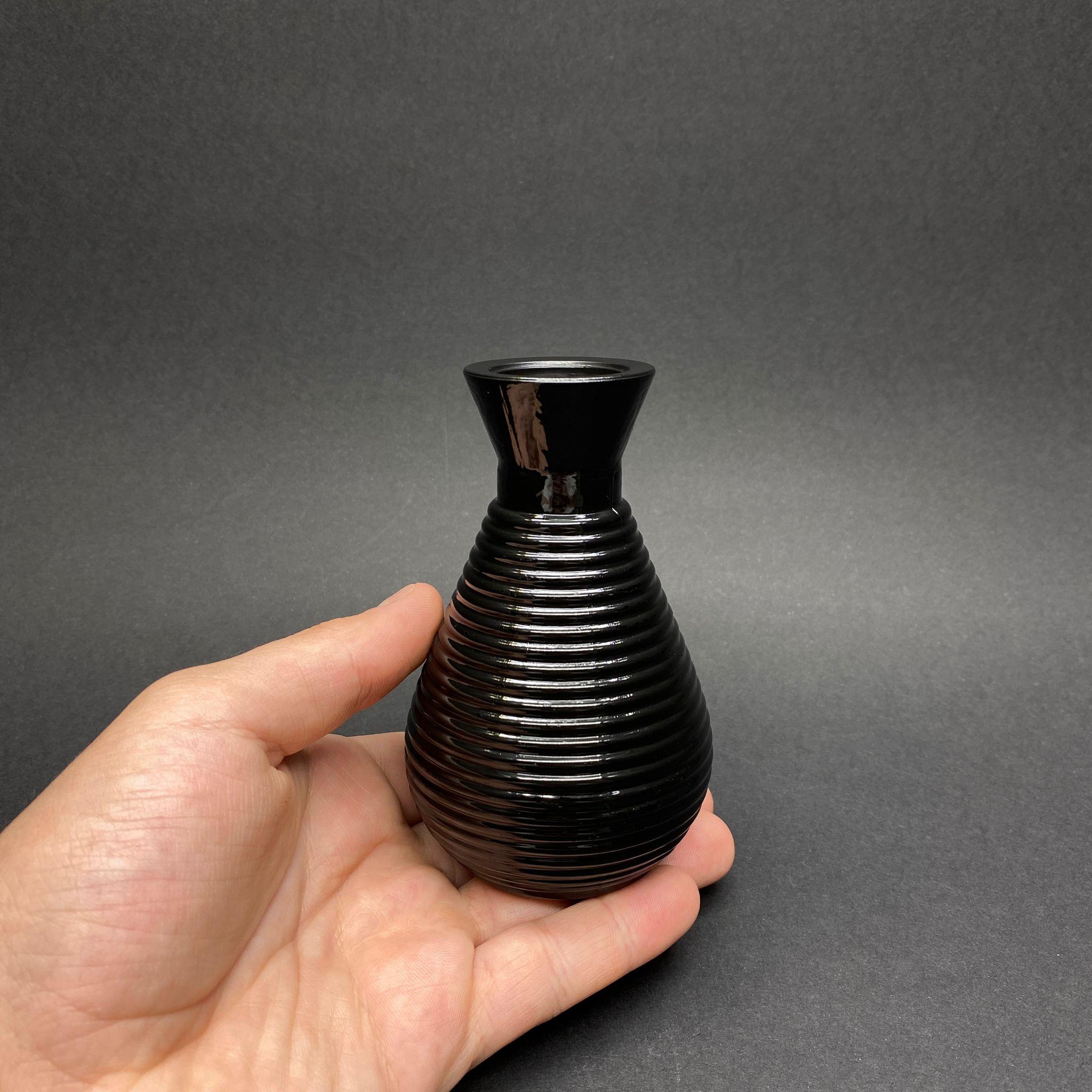 120 CC SİYAH VAZO DİFÜZÖR ŞİŞE - 120 ML CAM BAMBU ODA KOKUSU ŞİŞESİ