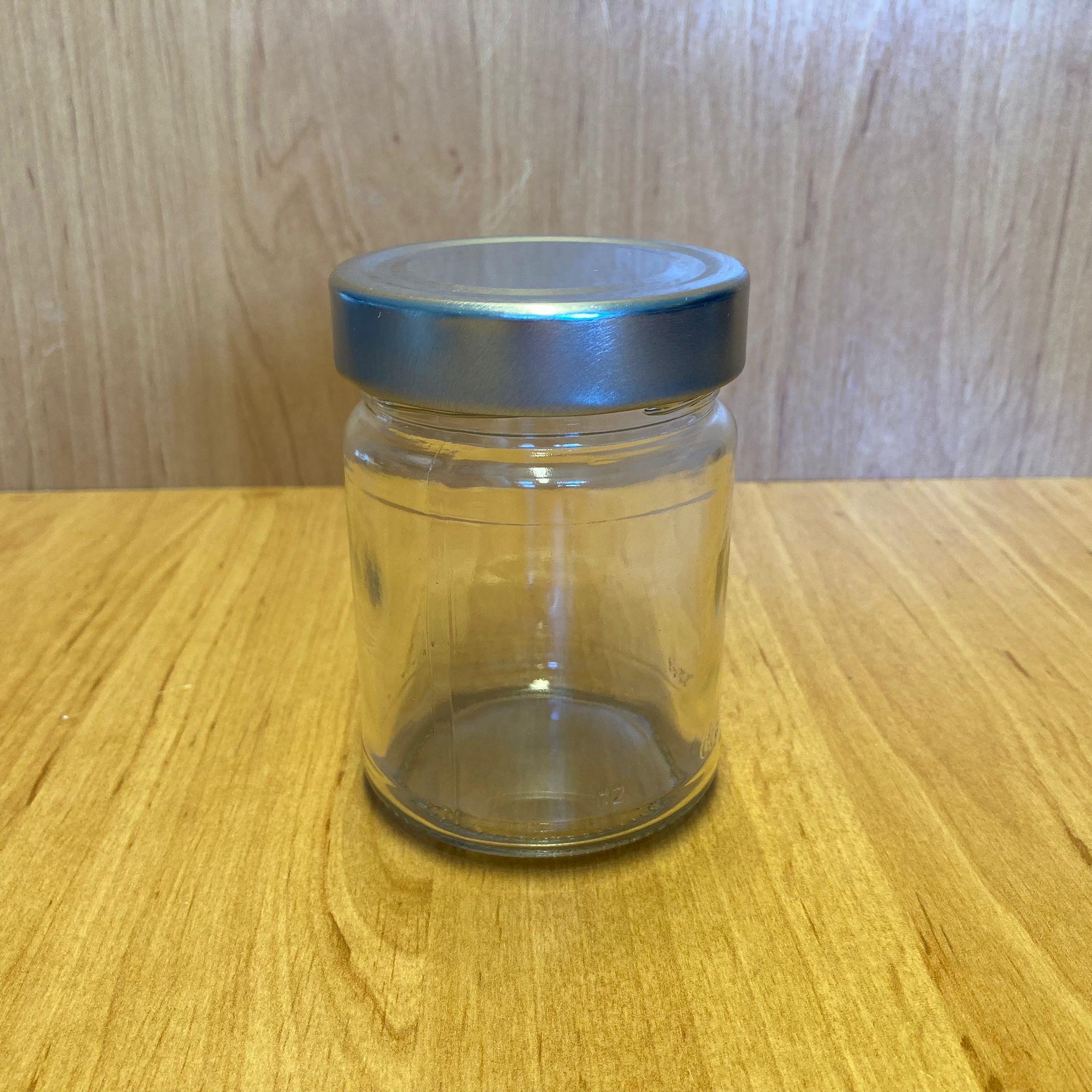 320 CC ALMAN KAVANOZ - GÜMÜŞ METAL KAPAKLI - 320 ML DERİN KAPAKLI CAM KAVANOZ