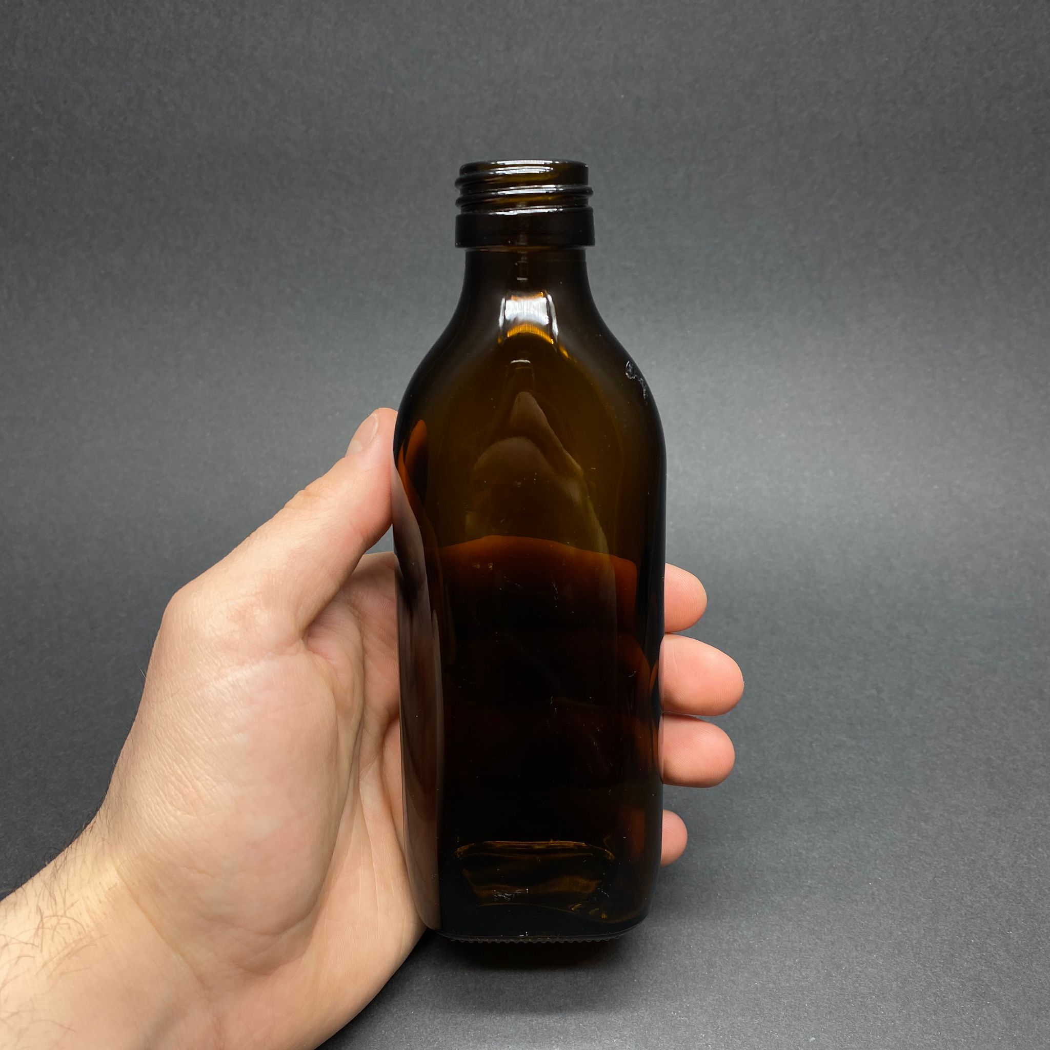 150 CC AMBER  CAM YASSI COLD BREW ŞİŞE (SOĞUK KAHVE ŞİŞESİ) KAPAKSIZ (28 AĞIZ) - 150 ML YASSI CAM ŞİŞE