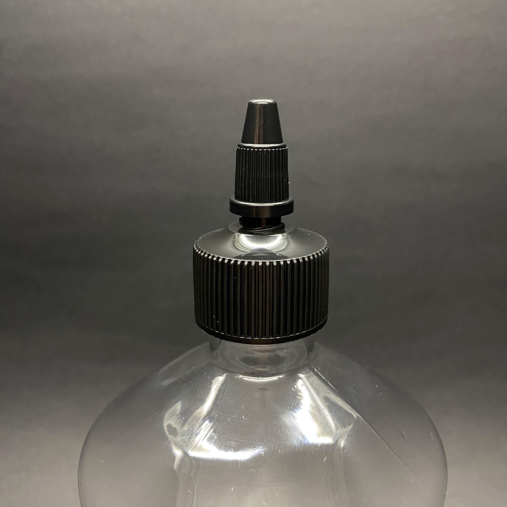 950 CC SİVRİ TWİST ASANSÖR KAPAKLI ŞEFFAF  PET ŞİŞE - 950 ML AKITICI SİYAH KAPAKLI PET ŞİŞE