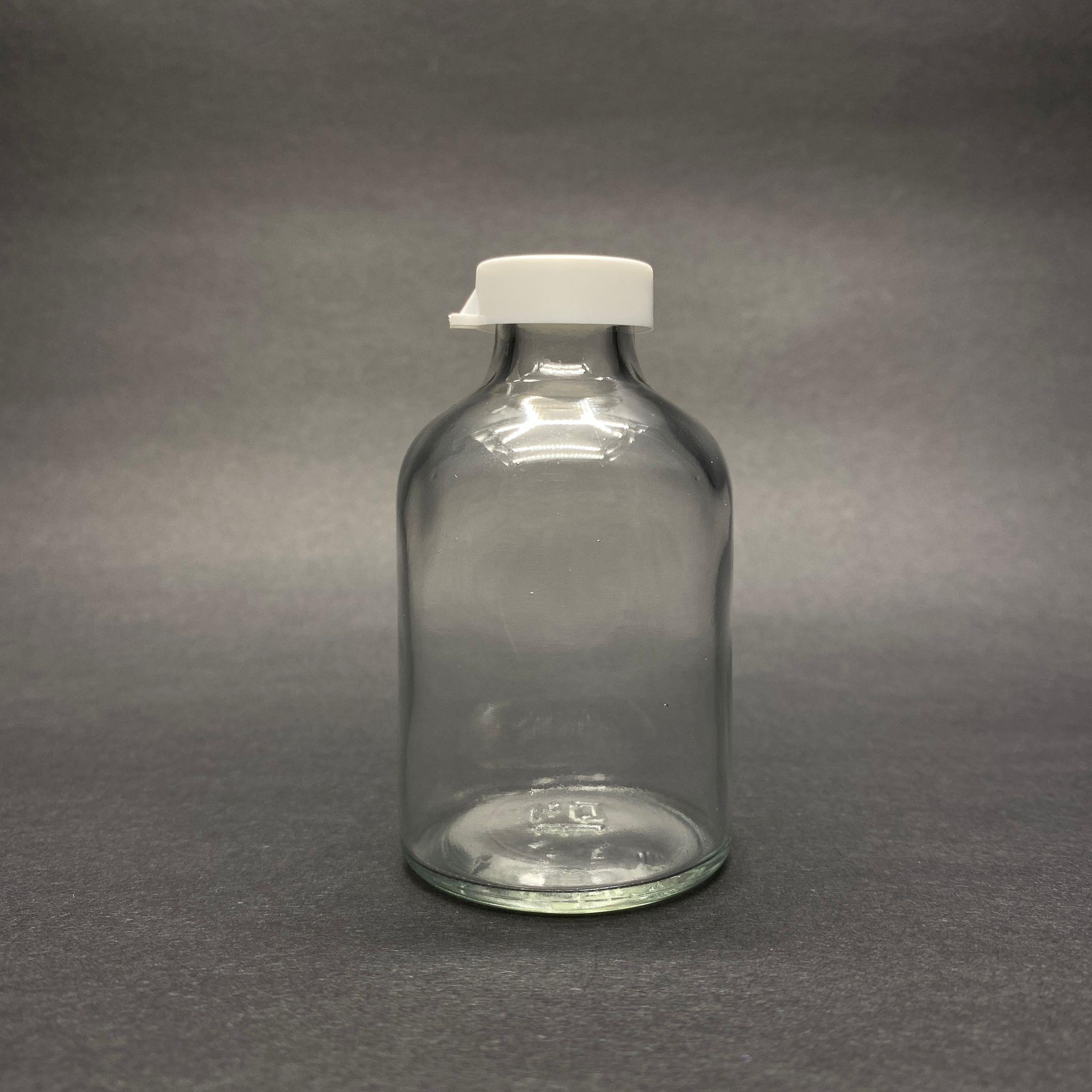 50 CC FLAKON PENİSİLİN ŞİŞESİ - BEYAZ KAPAKLI - 50 ML KAPAKLI CAM ŞİŞE - SIZDIRMAZ - ELLE KAPANIR - İTHAL