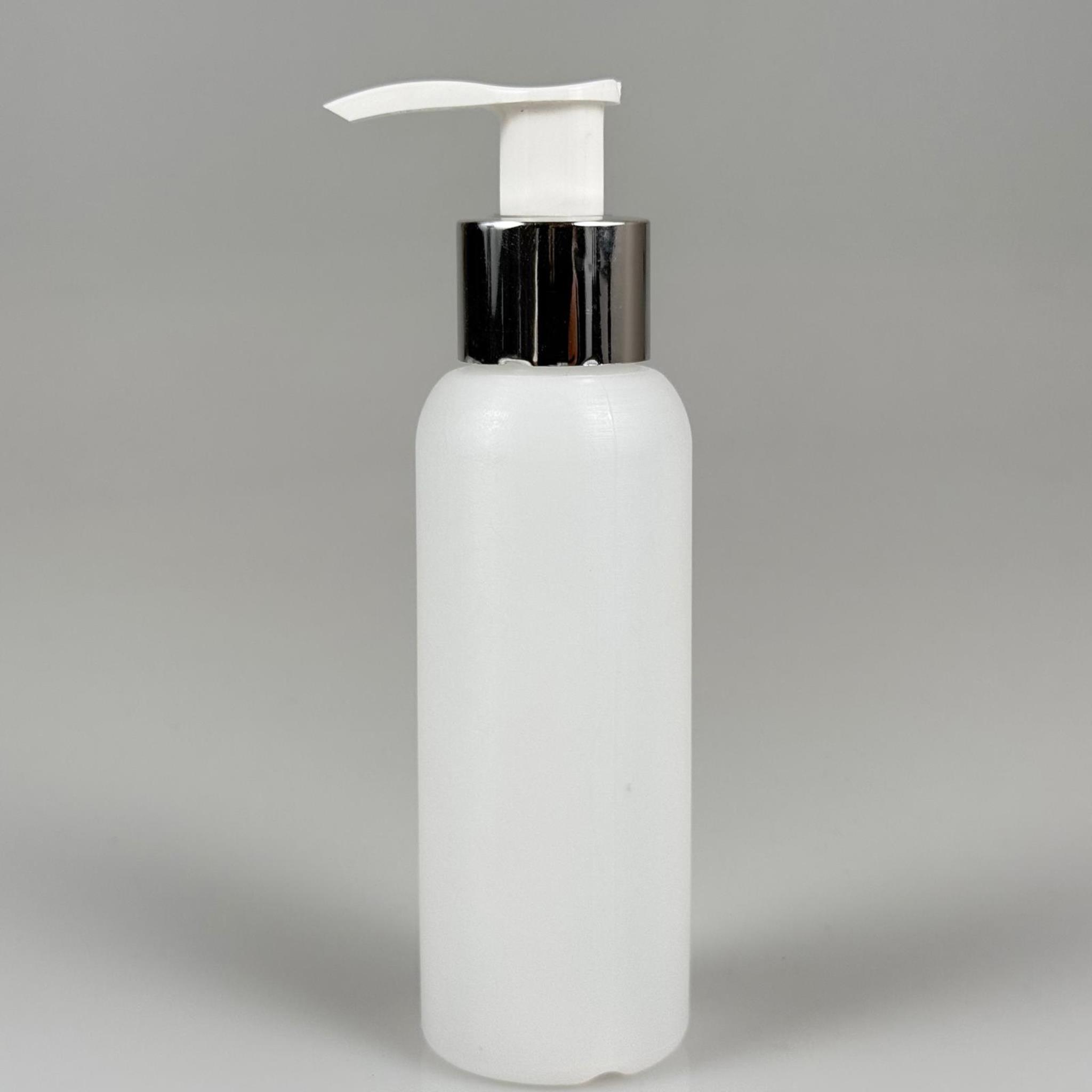 100 CC NATÜREL SERT POLİETİLEN ŞİŞE + GÜMÜŞ POMPALI ( 24 MM ) - 100 ML GÜMÜŞ POMPALI SERT POLİETİLEN ŞİŞE (YOĞUN KIVAMLI SIVILARDA TIKANMAZ)