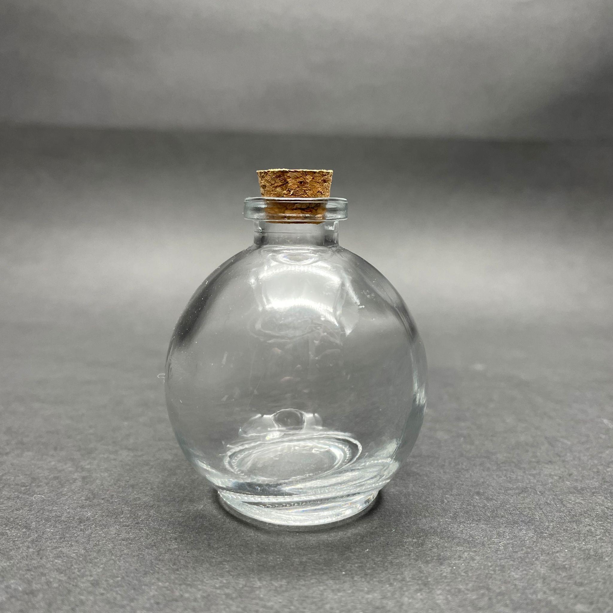 50 CC CAM TOP ŞİŞE MANTAR TIPALI - 50 ML BALON ŞİŞE - TOP ŞEKLİNDE YUVARLAK CAM ŞİŞE