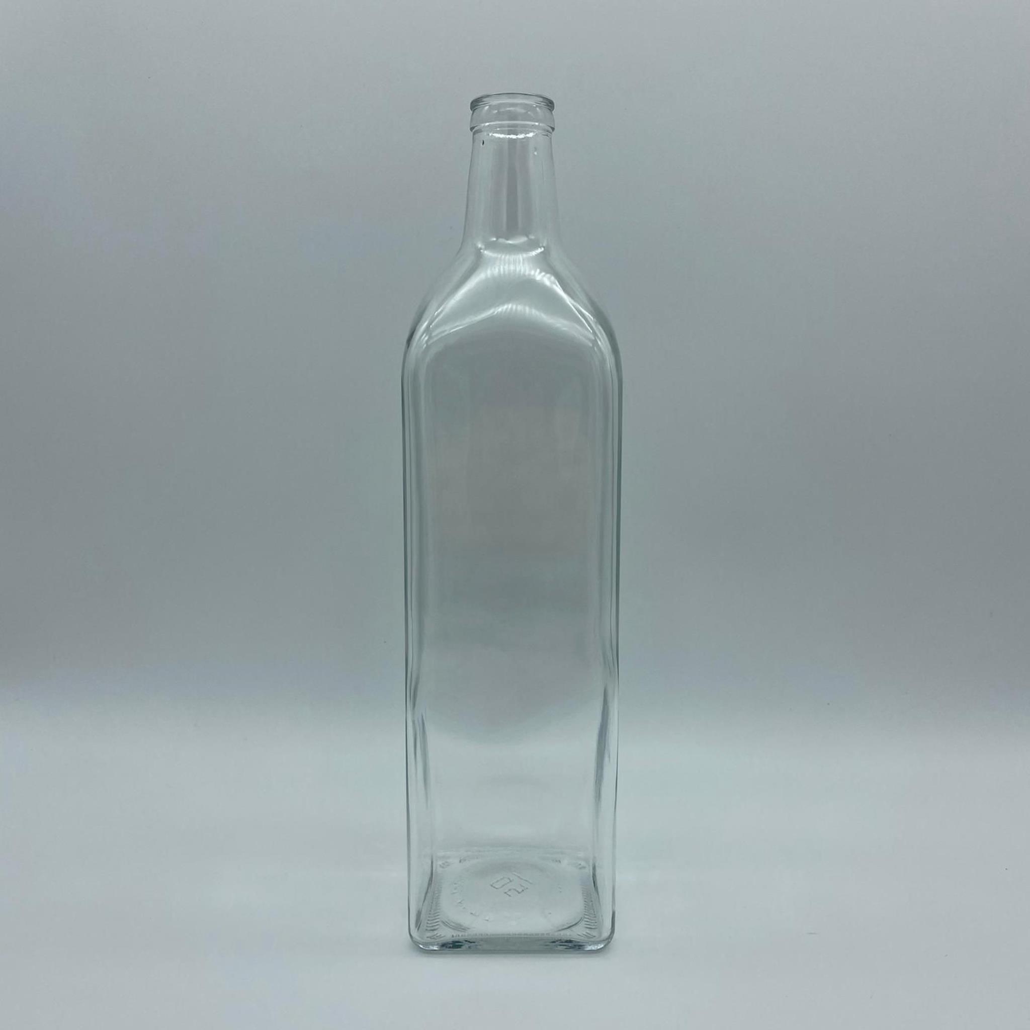 1000 CC ŞEFFAF CAM KÖŞELİ MARASKA ŞİŞE KAPAKSIZ (ÇAKMA 28 AĞIZ)  - 1 LİTRE KÖŞELİ CAM ŞİŞE - 1000 ML MARASKA ŞİŞE
