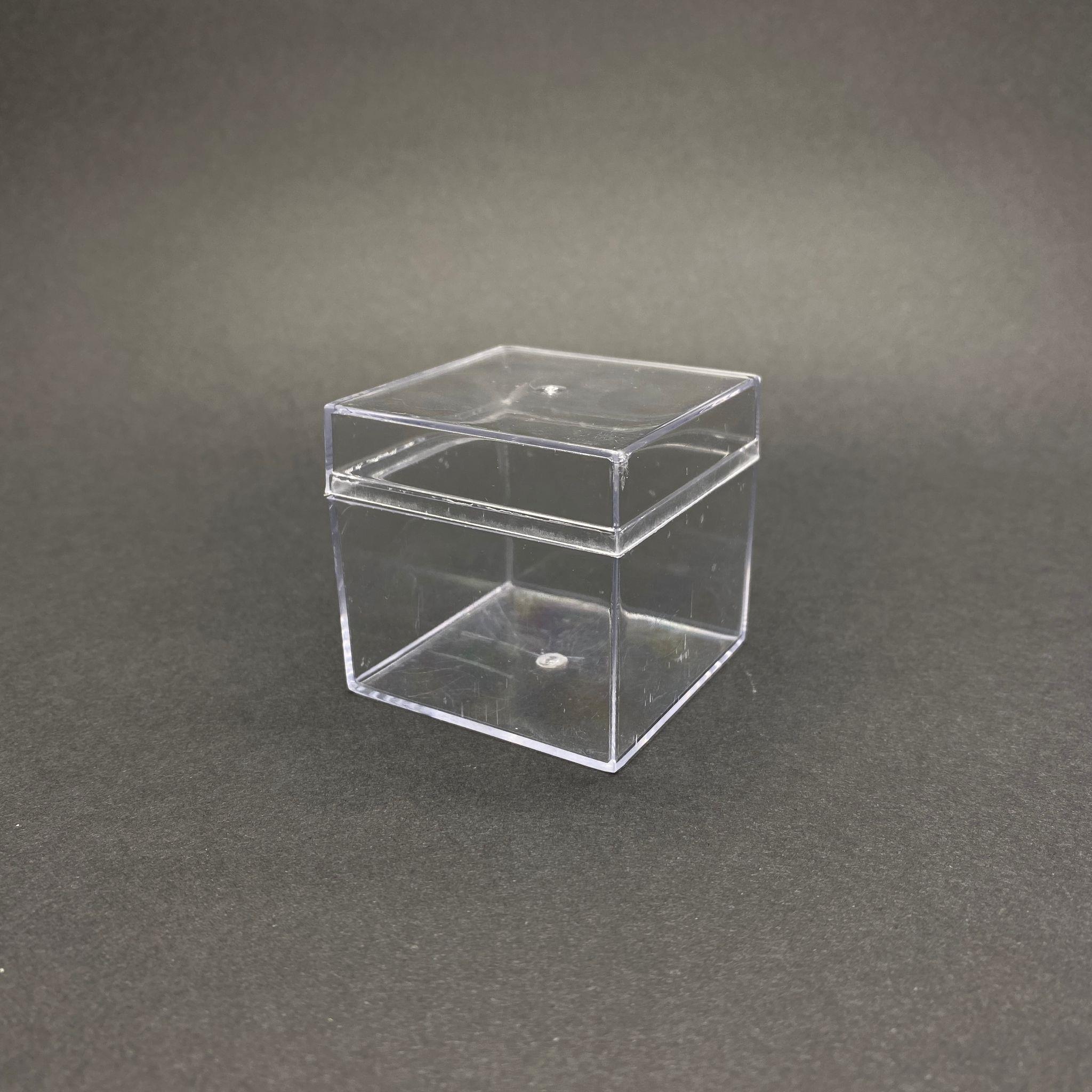 MİKA KUTU 5,1X5,1 CM  (70 cc) - KARE KAPAKLI PLEKSİ KUTU - KRİSTAL KUTU - 25li PAKET