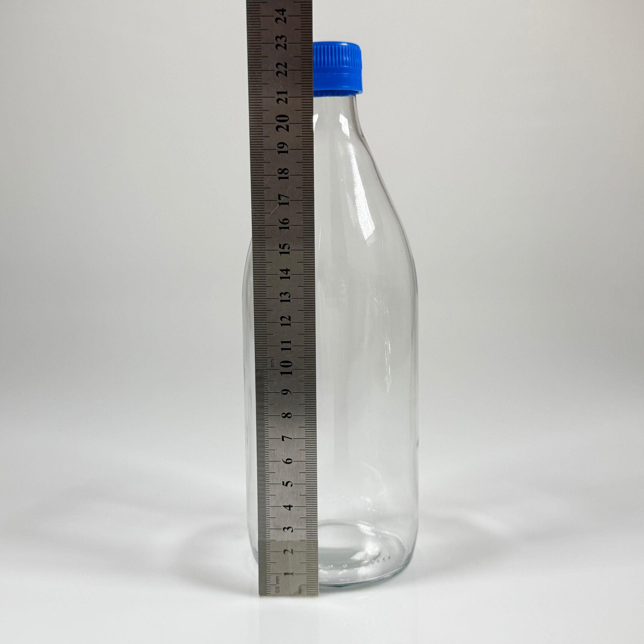 750 CC CAM ŞİŞE - MAVİ KİLİTLİ KAPAKLI - 750 ML CAM ŞİŞE