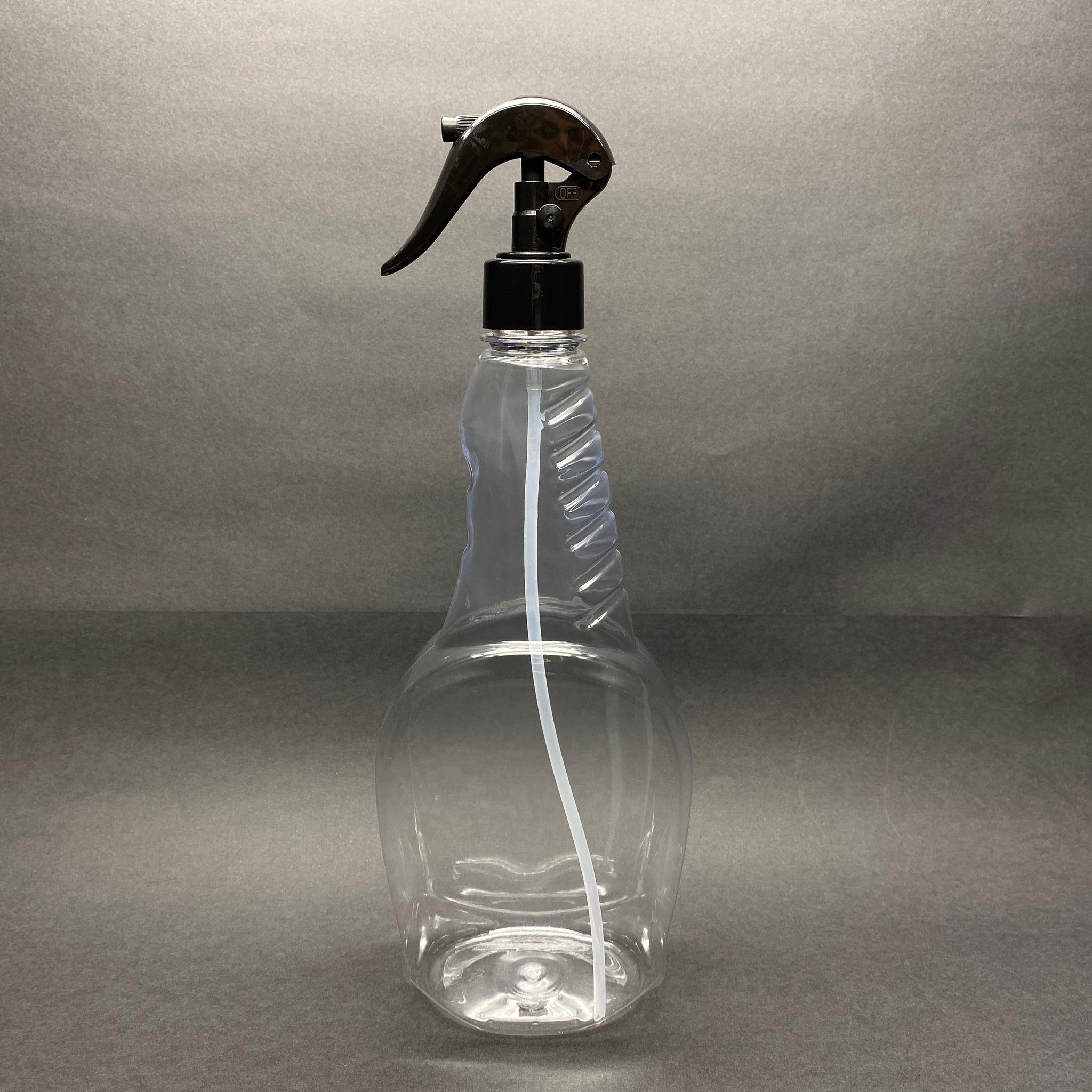 750 CC YASSI PET ŞİŞE - SİYAH TRİGER SPREYLİ - 750 ML BOŞ CAM SİL ŞİŞESİ - YASSI CAMSİL ŞİŞESİ - TRİGERLİ PET ŞİŞE