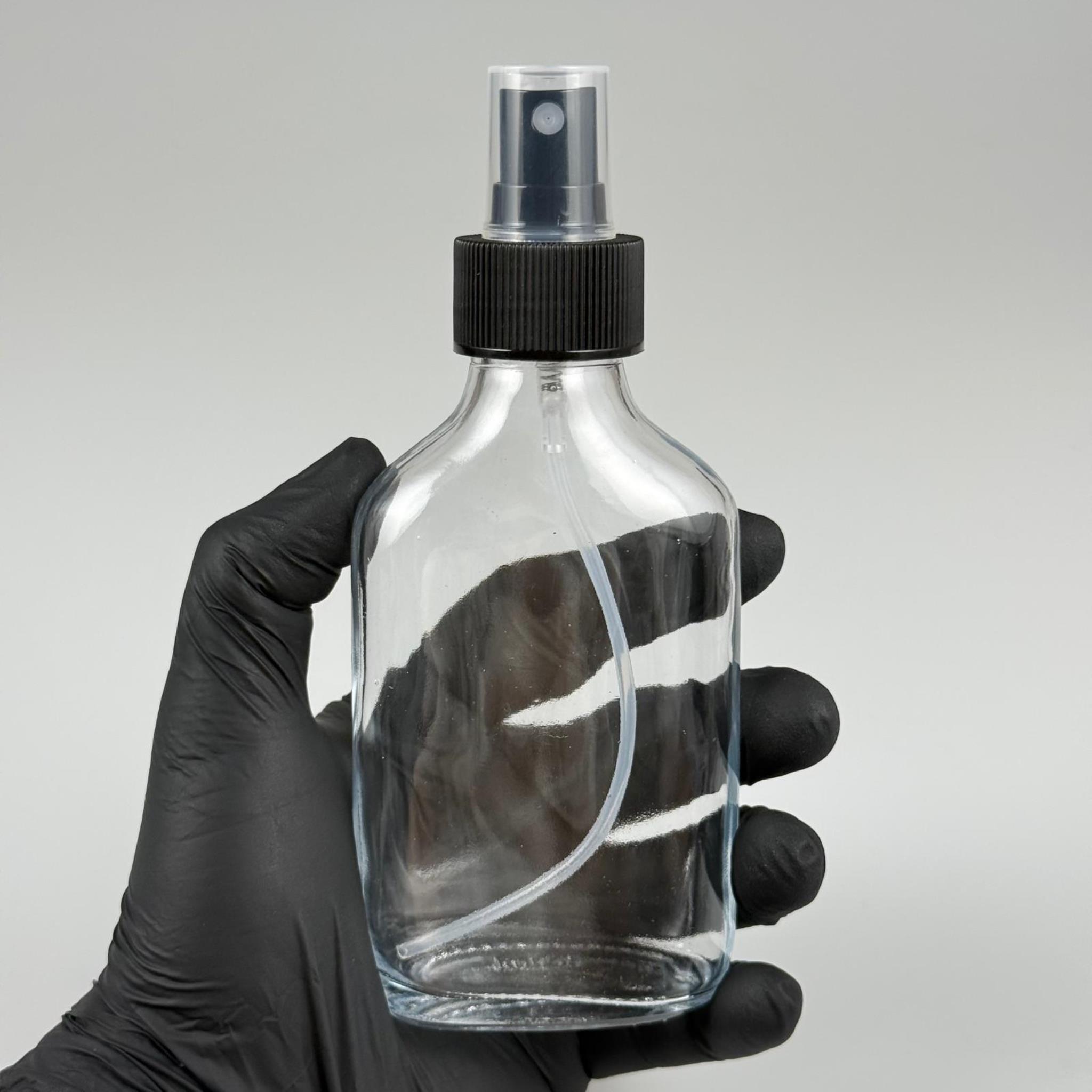 100 CC YASSI CAM ŞİŞE - SİYAH SPREYLİ - 100 ML FISFIS CAM ŞİŞE